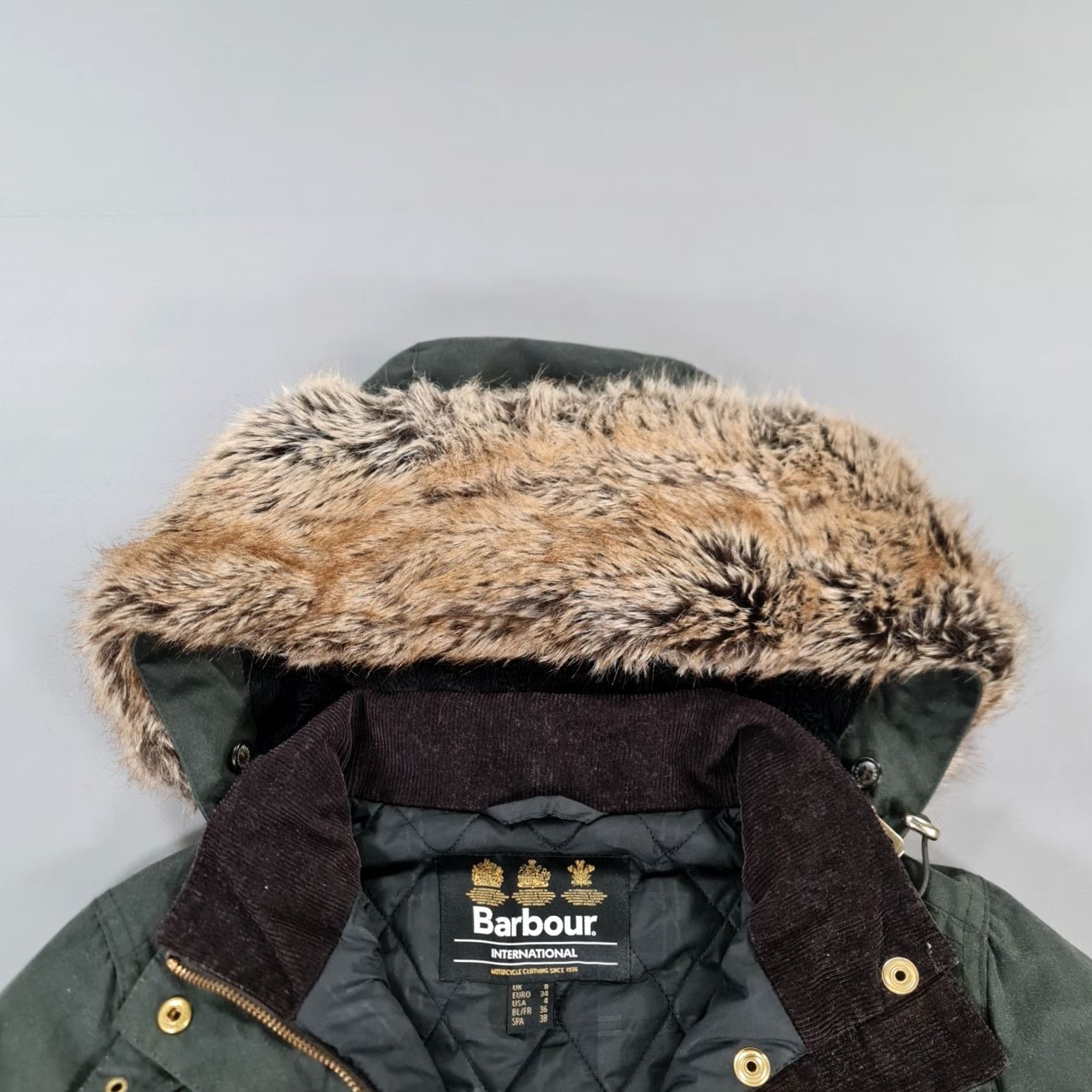 Barbour Barbour Womens Jacket Green 8 UK Mallory Waterproof Country Faux Fur Hood Casual Classic Outdoor Waxed Size M / US 6-8 / IT 42-44 - 5 Thumbnail