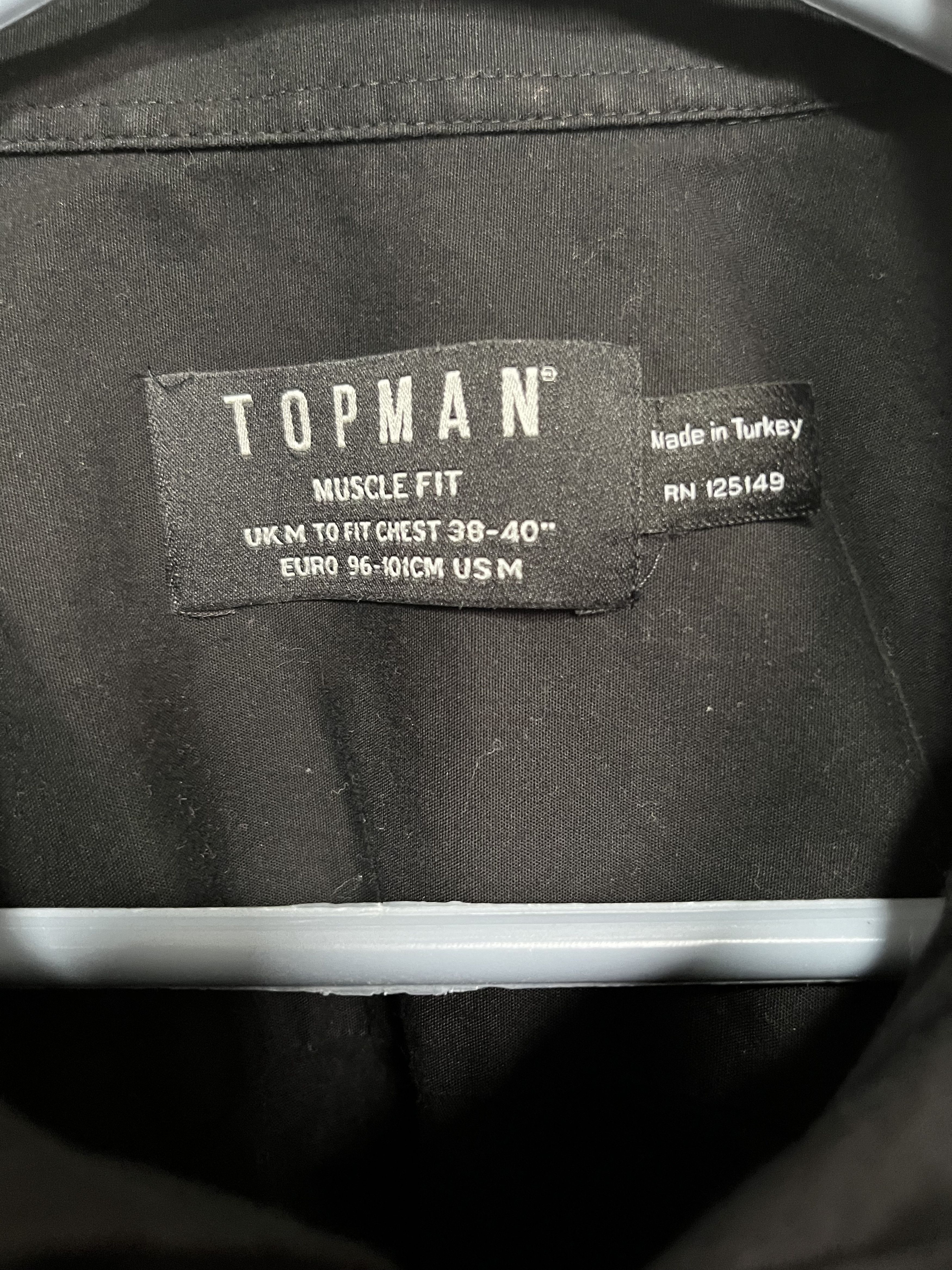 Topman Topman Muscle Fit Long Sleeve Dress Shirt - Black (M) Size US M / EU 48-50 / 2 - 3 Thumbnail