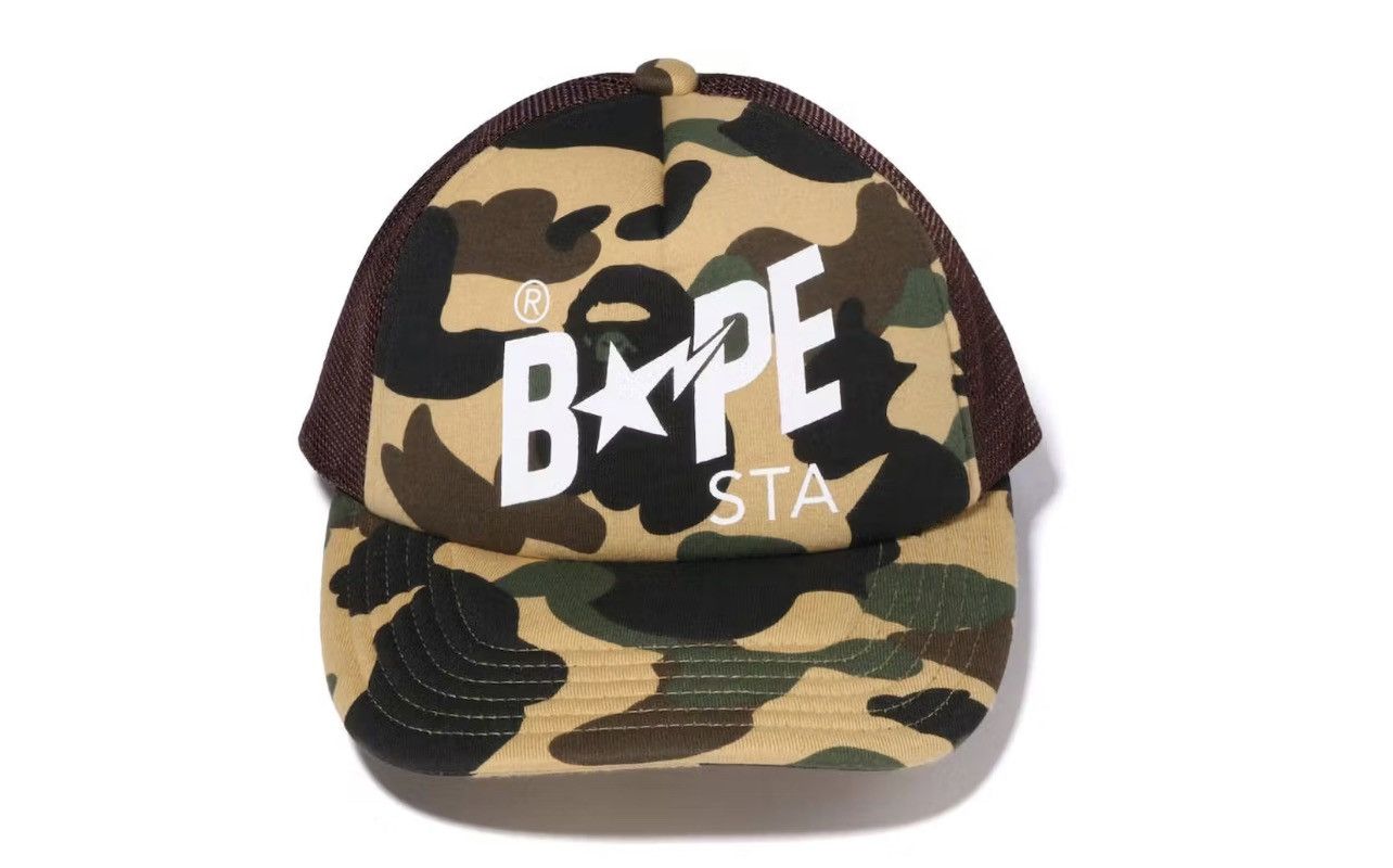 image of Bape 1St Camo Sta Mesh Cap in Brown, Men's