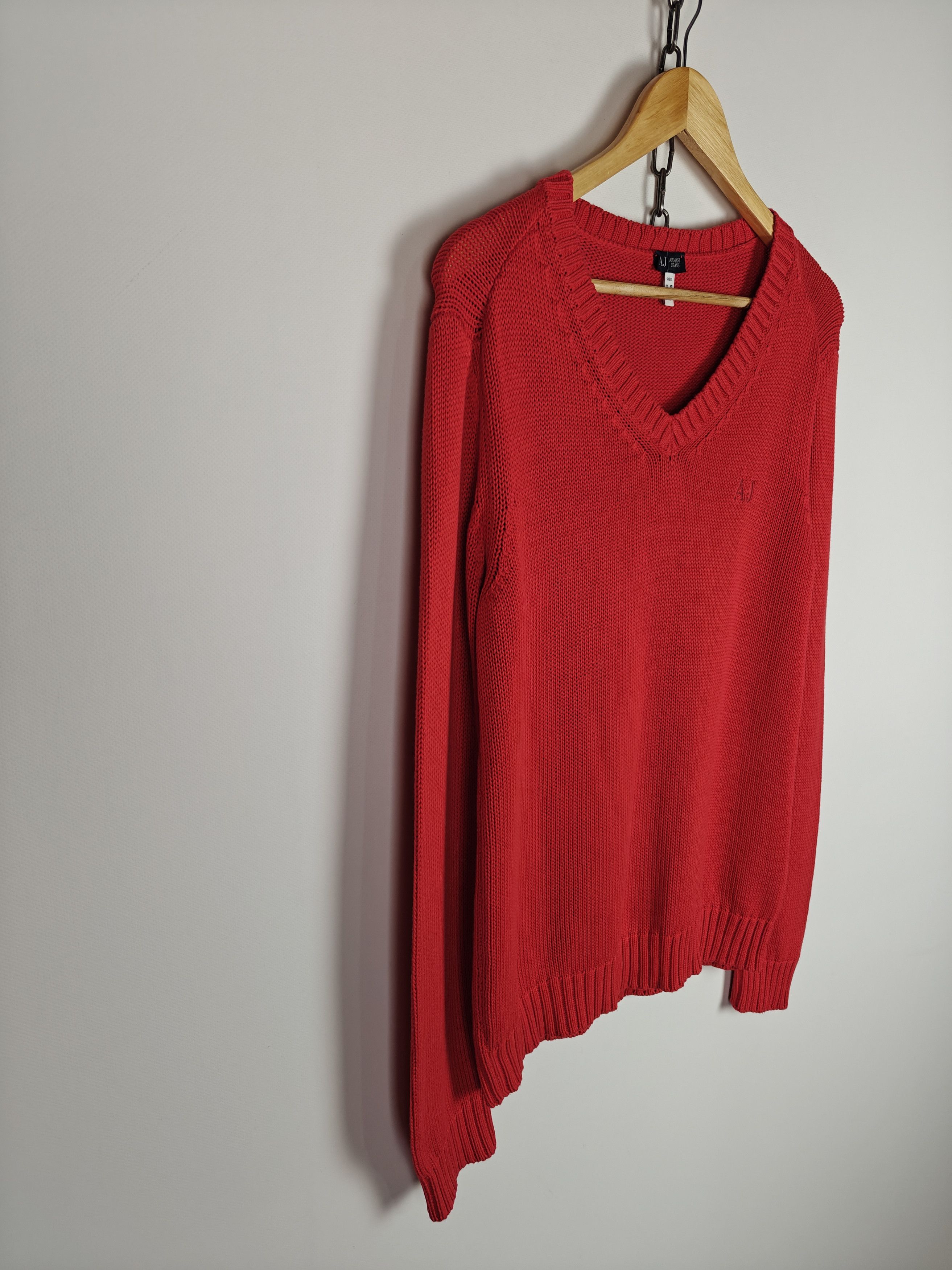Armani Armani Jeans Sweater Knit VTG Pullover V-Neck Red size M Size US M / EU 48-50 / 2 - 5 Thumbnail