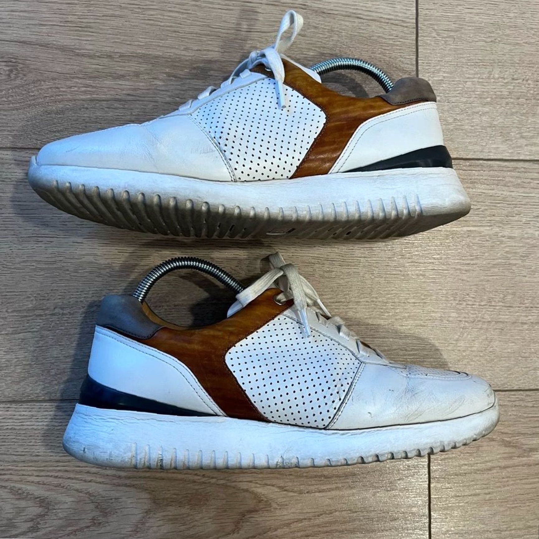 Magnanni Sneaker Men’s Volar Leather White Brown Lace Up Size 9.5 Mens