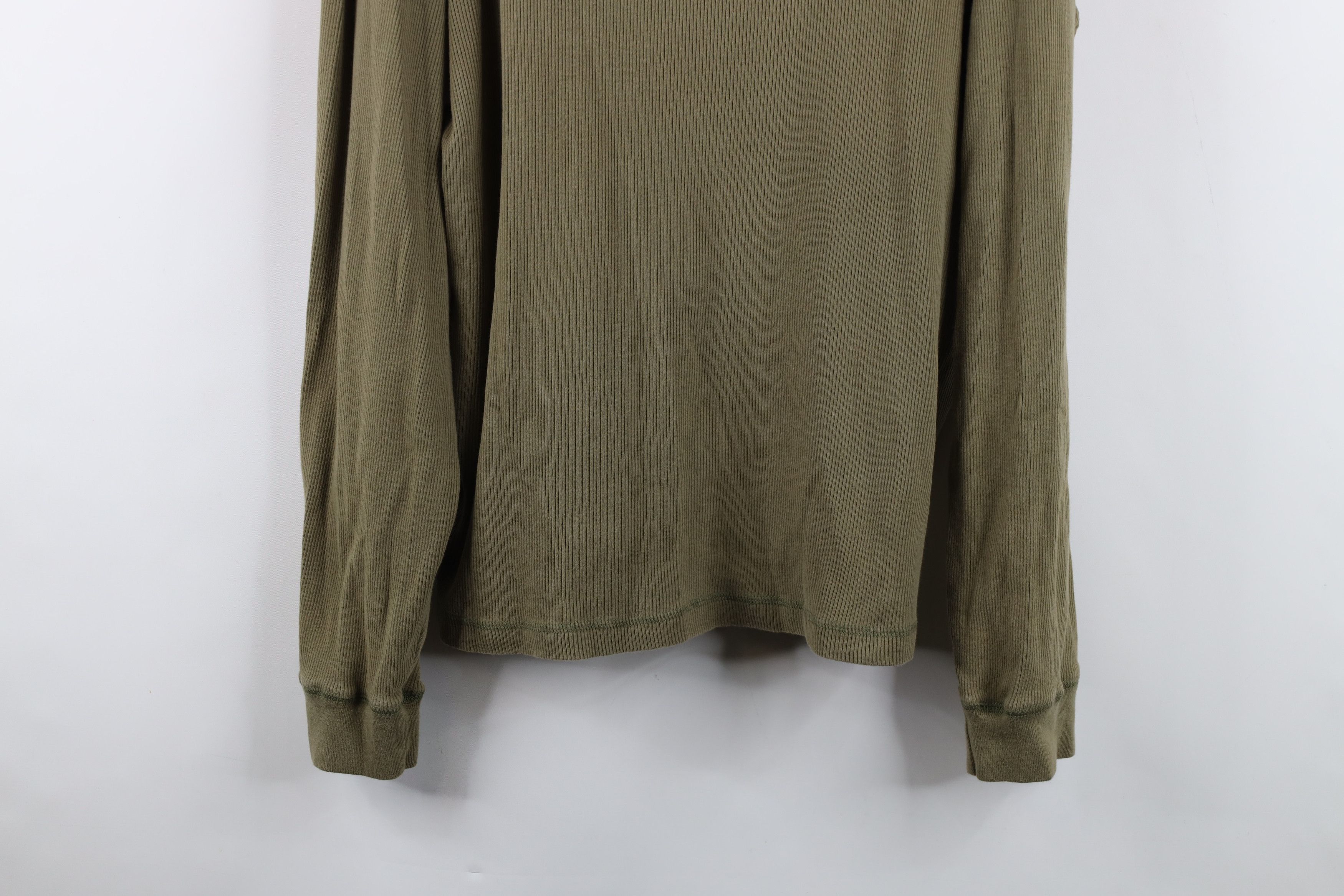 Vintage Vintage 90s Streetwear Ribbed Knit Henley T-Shirt Green Size US L / EU 52-54 / 3 - 3 Thumbnail
