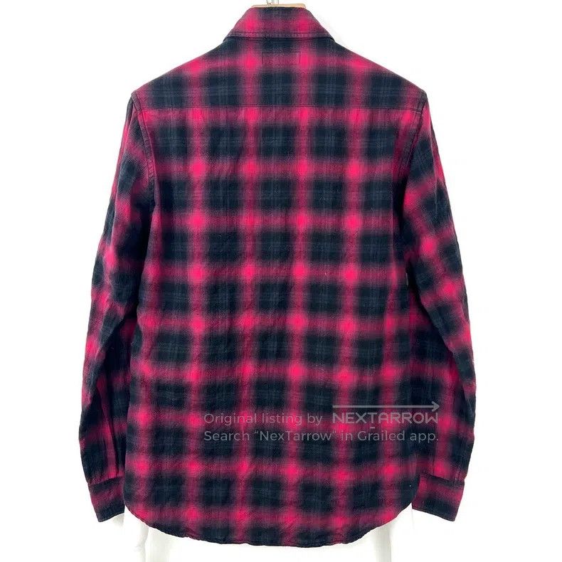 Saint Laurent Paris Saint Laurent Paris Red and Black Plaid Long Sleeve Shirt Size US M / EU 48-50 / 2 - 2 Thumbnail