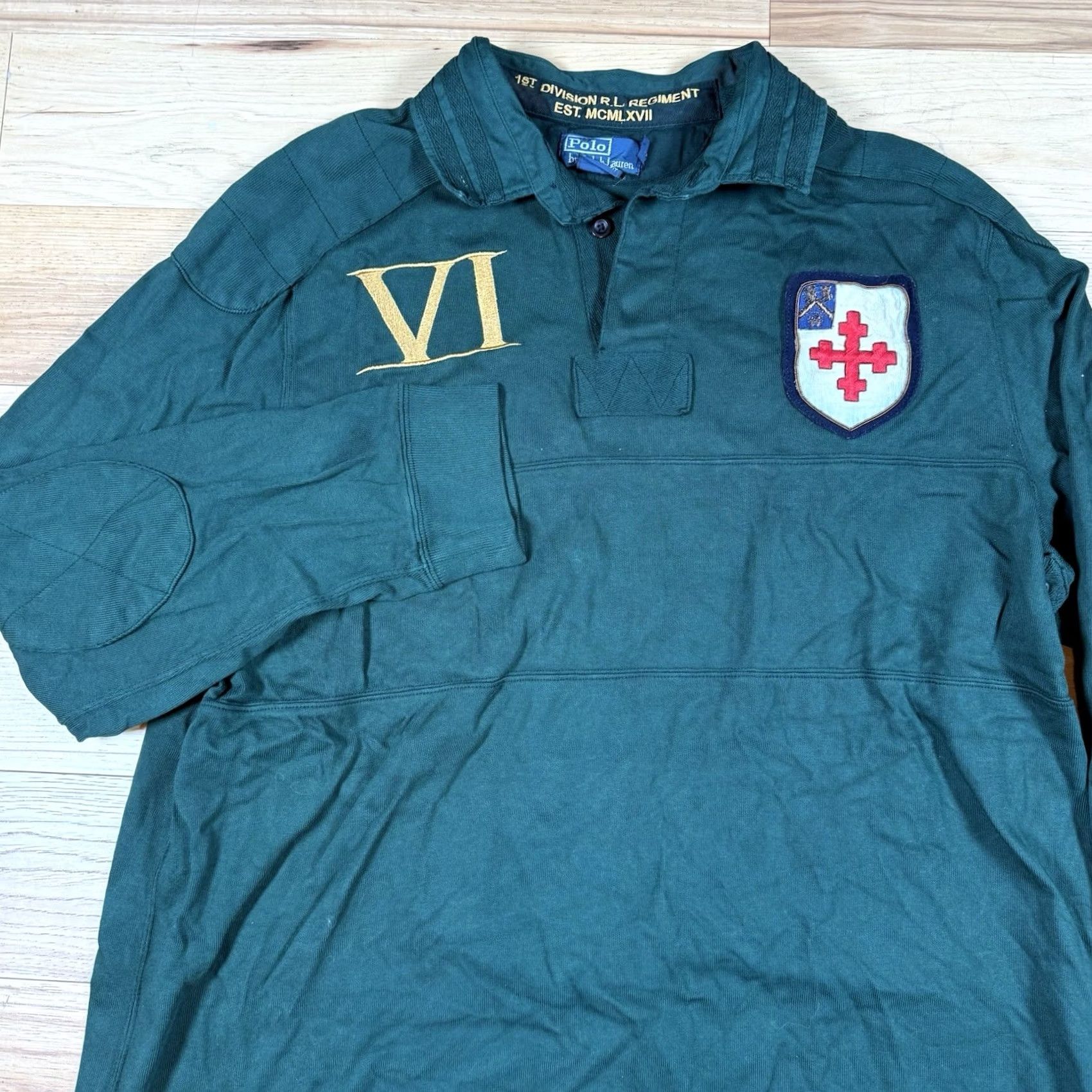 Ralph Lauren VTG Ralph Lauren Rugby Shirt Polo Mens 2XL Green Crest Stitch Polo Shirt Rugby Mens XL? Size US XXL / EU 58 / 5 - 3 Thumbnail