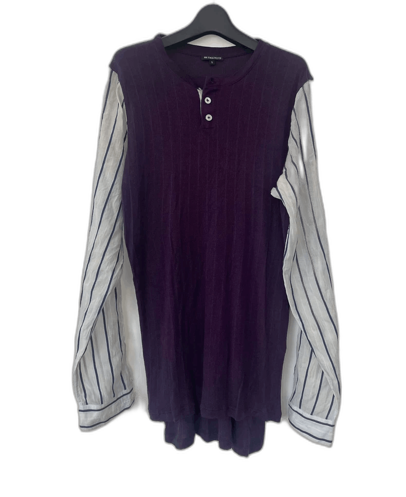 Ann Demeulemeester Ann Demeulemeester Purple Long Sleeve T-Shirt Size S / US 4 / IT 40 - 1 Thumbnail