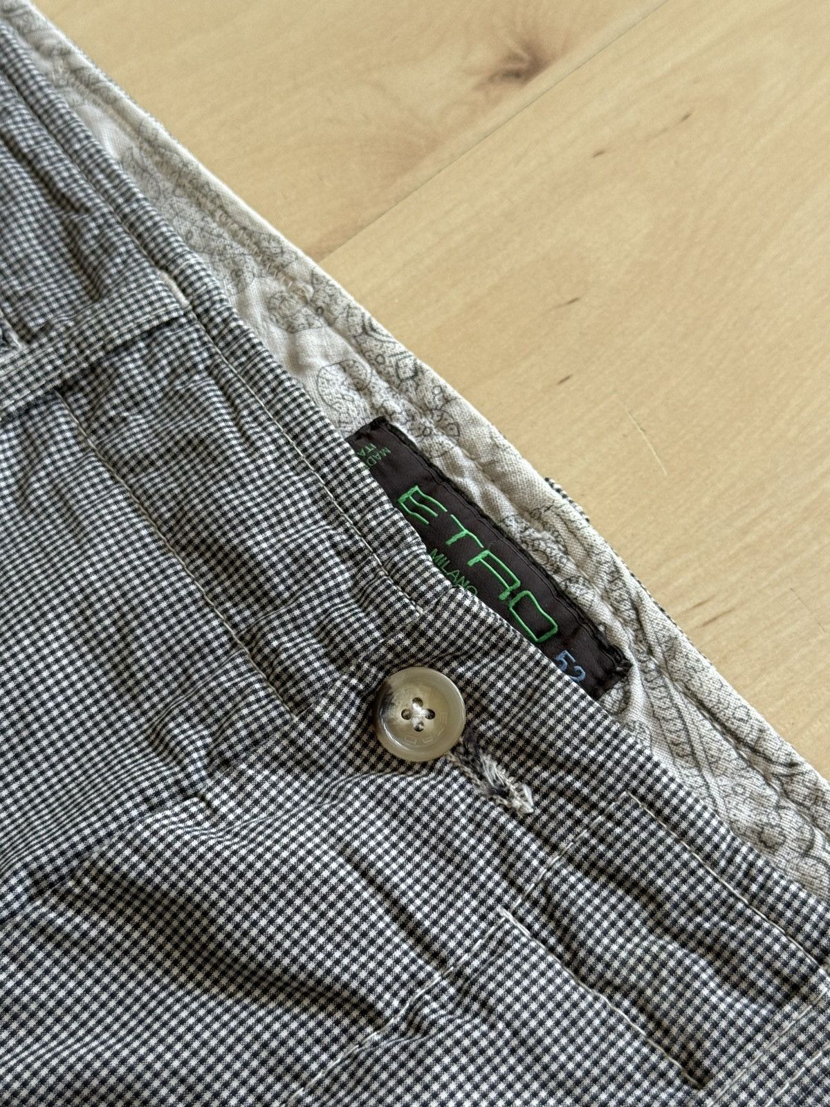 Etro Etro Milano vintage archive checkered trousers chino pants Size US 36 / EU 52 - 4 Thumbnail