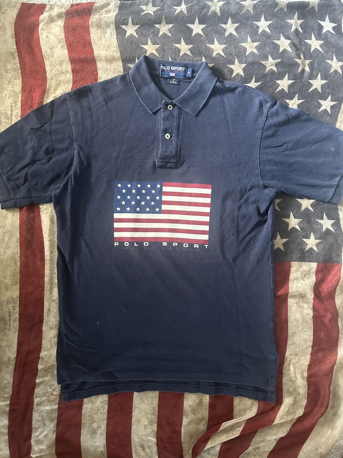Polo Ralph Lauren Polo Sport By Ralph Lauren USA Flag Polo Shirt Size US S / EU 44-46 / 1 - 1 Thumbnail