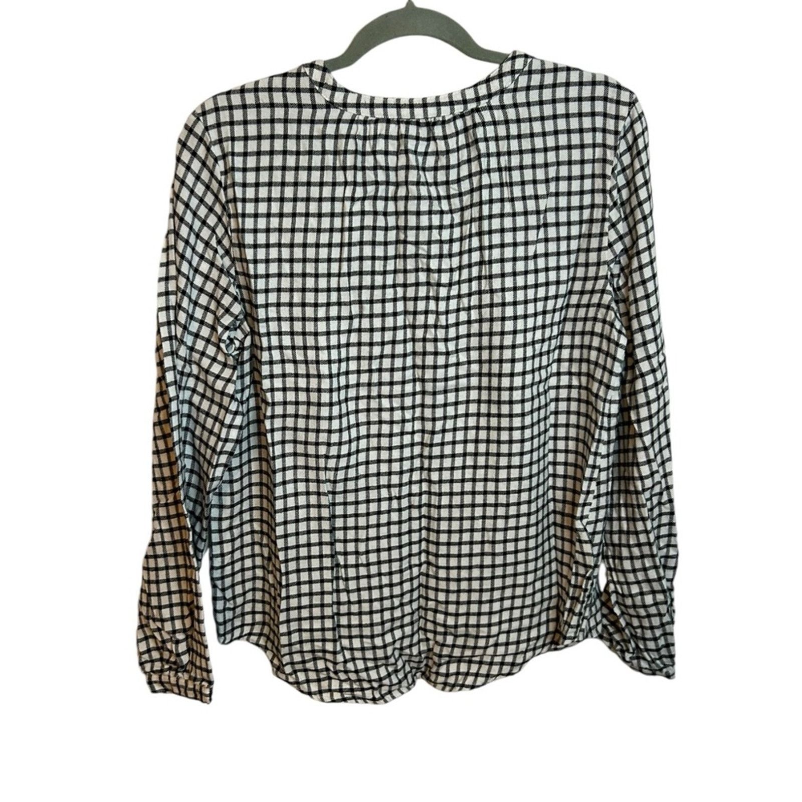 Sonoma Sonoma Plaid Ruffle Button Down Blouse Size M / US 6-8 / IT 42-44 - 2 Thumbnail