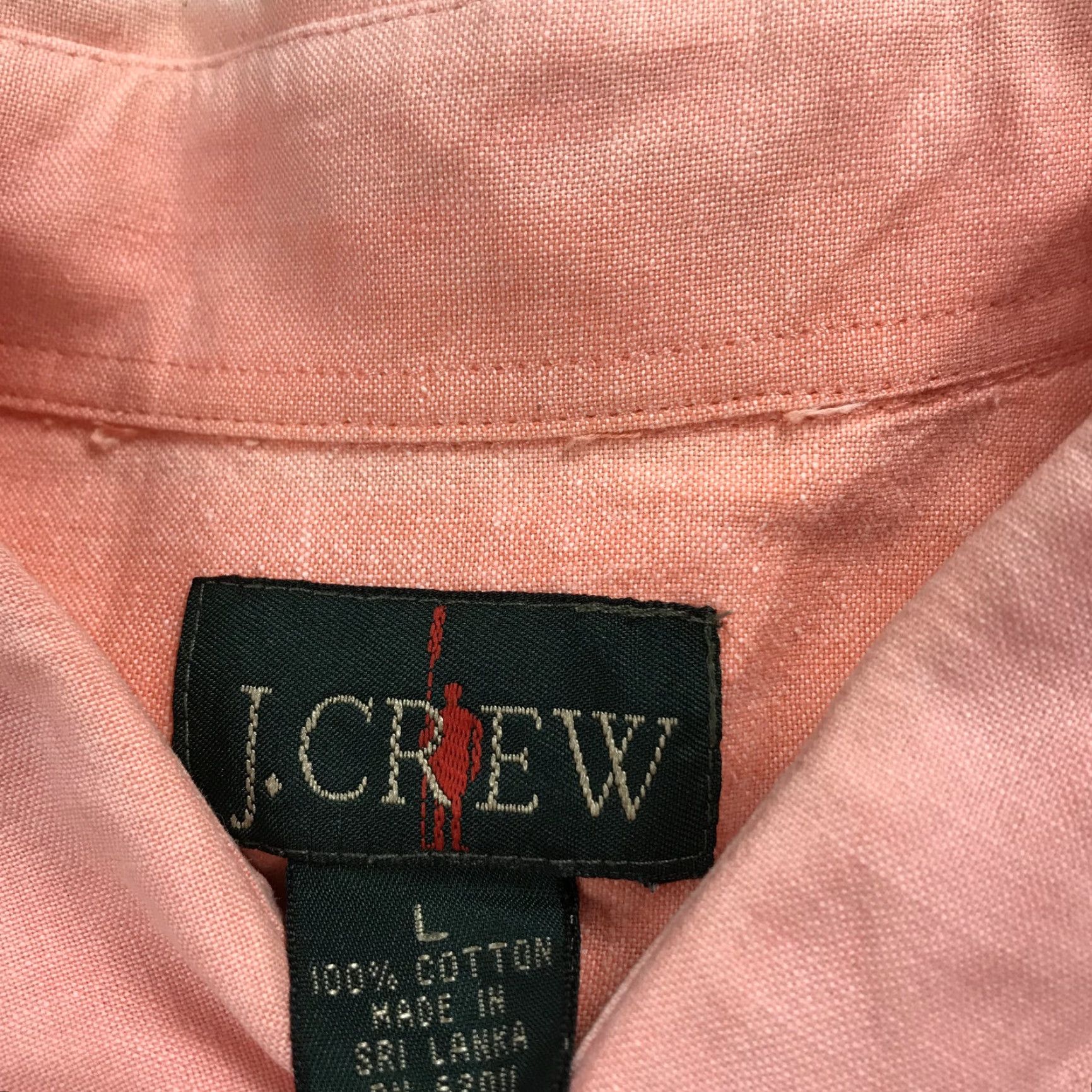 J.Crew VINTAGE J.CREW Shirt Mens Large Orange Oarsman Camp Collar 100% Cotton 90s Size US L / EU 52-54 / 3 - 5 Thumbnail
