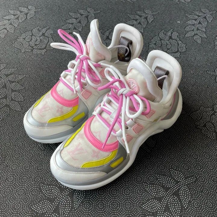 Louis Vuitton Louis Vuitton Archlight Pink White Sneakers 0079 Size US 7 / IT 37 - 1 Thumbnail
