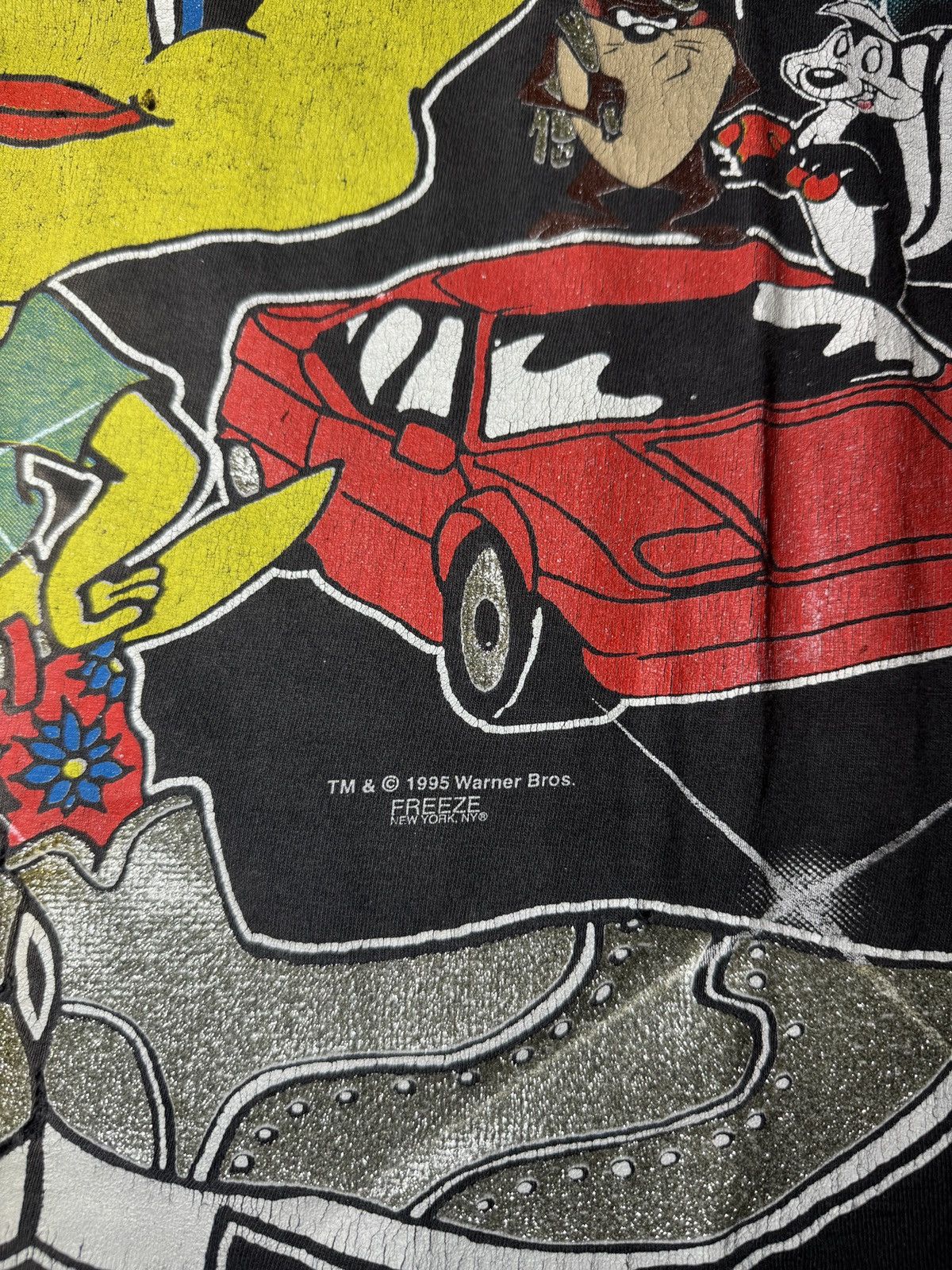 Warner Bros Vtg 90s Tweety’s Town Looney Tunes PERFECT FADE AOP T Shirt Size US XL / EU 56 / 4 - 2 Thumbnail