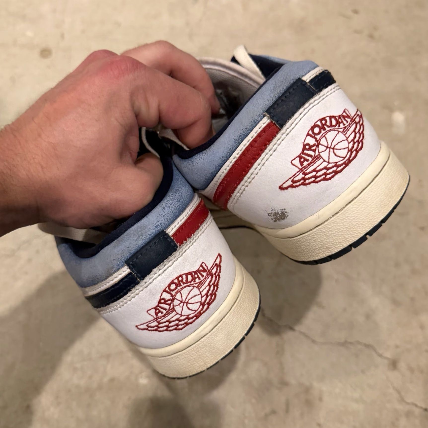 Jordan Brand Nike Air Jordan 1 Low SE Motion White Armory Navy HM3711-144 Mens Size 8.5 Sneaker Size US 9 / EU 42 - 7 Thumbnail