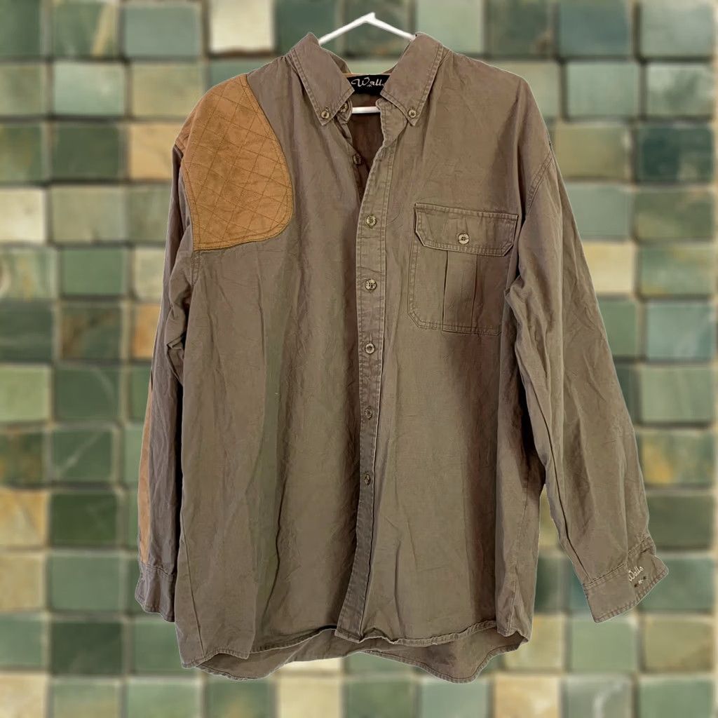 Walls VINTAGE Walls Button-Down Shirt XL Long Sleeve Brown Canvas Shooting Hunting Shirt Mens Size US XL / EU 56 / 4 - 1 Thumbnail