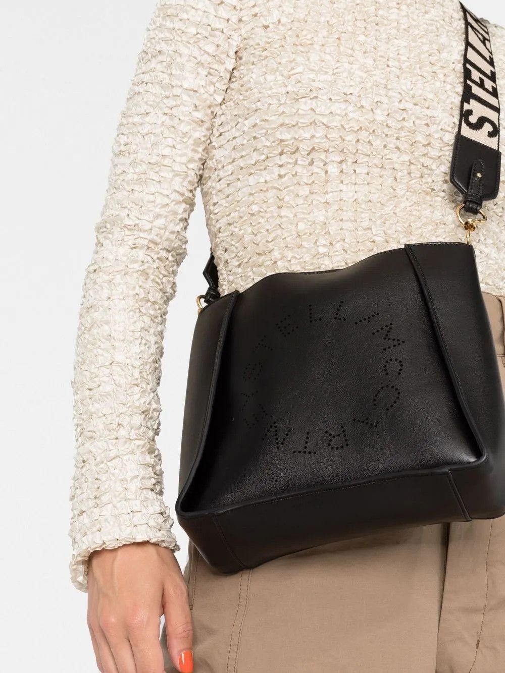 Stella Mccartney Logo Mini Crossbody Bag in Black, Women's