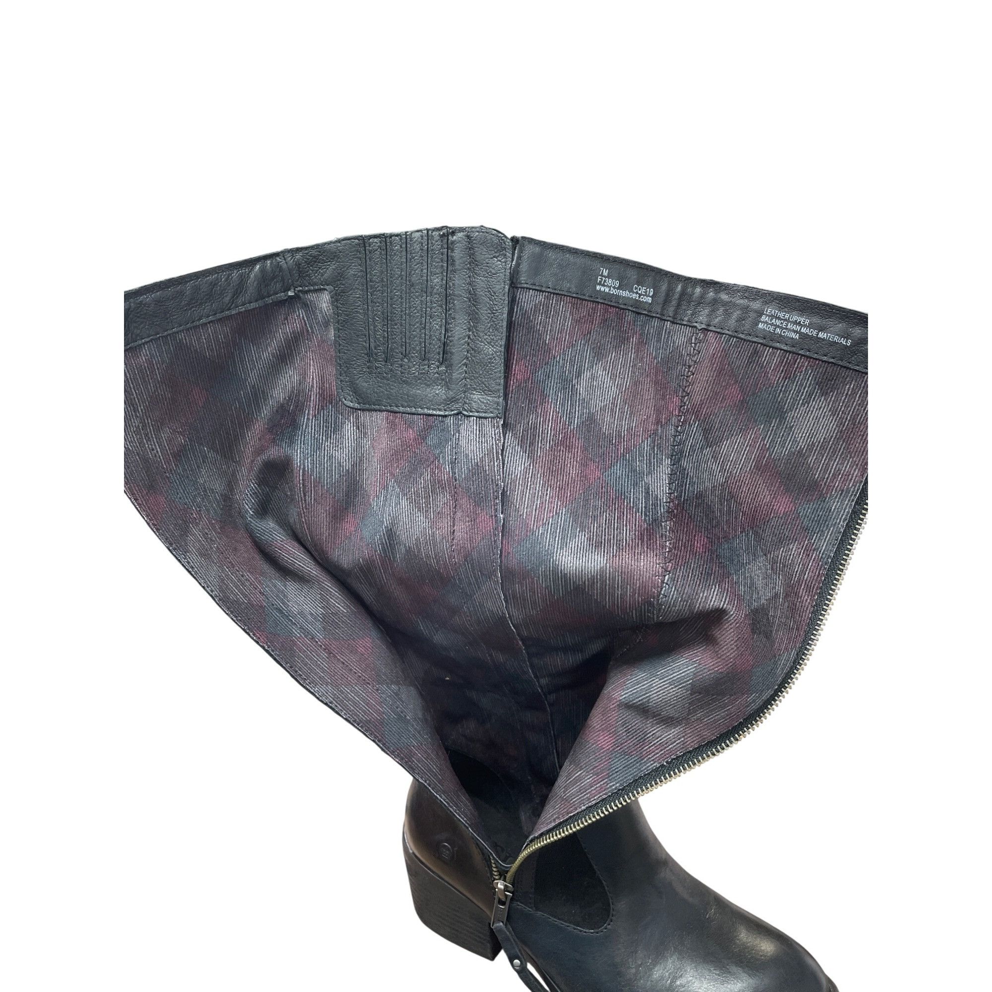 Born Born Womens Black Leather Suede Knee High Boots Size 7M SKU Size US 7 / IT 37 - 11 Thumbnail