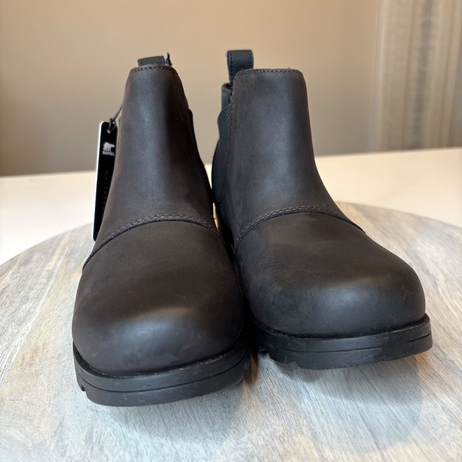SOREL NWT Sorel Women's Emelie Chelsea Brown Leather Boots Sz 6.5 Size US 6.5 / IT 36.5 - 3 Thumbnail