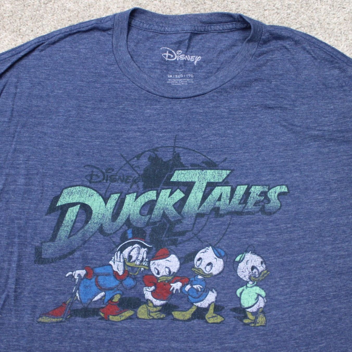 Disney DuckTales Shirt Disney Mens 2XL Blue Graphic Print Short Sleeve T-Shirt Pullover Duck Donald Disney Logo Cartoon 2020s Mens Size US XXL / EU 58 / 5 - 3 Thumbnail