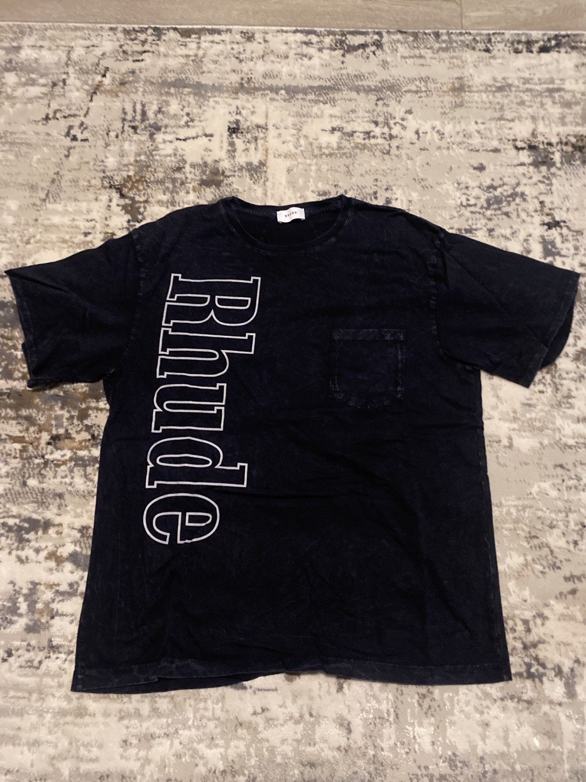 Rhude Rhude Side “Rhude” T-Shirt Washed Black Size US L / EU 52-54 / 3 - 1 Thumbnail