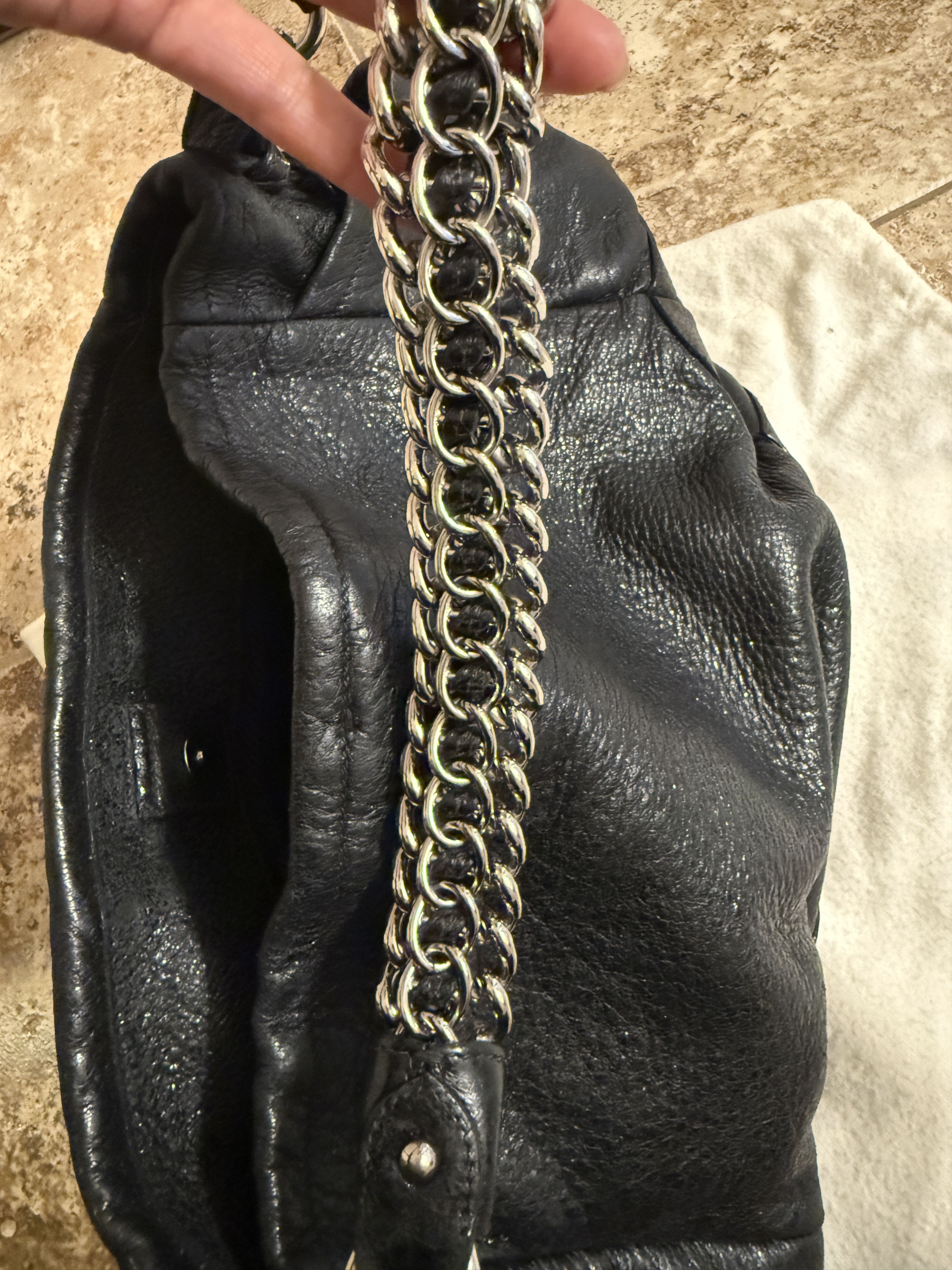 Prada Prada black shimmery leather chain bag Size ONE SIZE - 6 Thumbnail