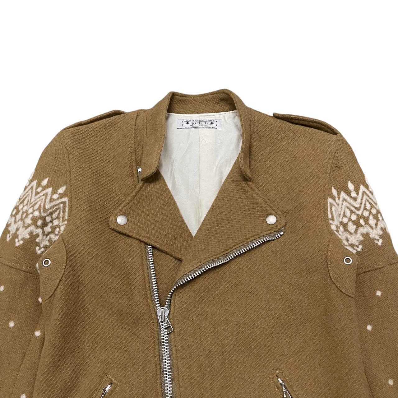 Eototo Eo To To Double Collar Wool Rider Jacket Made in Japan Size US M / EU 48-50 / 2 - 2 Thumbnail