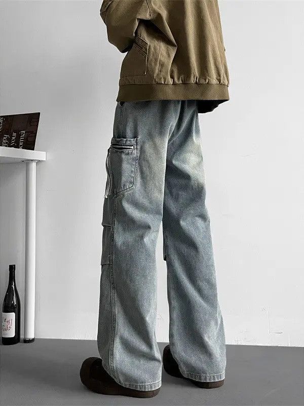 Japanese Brand Retro straight leg loose wide leg jeans Size US 32 / EU 48 - 5 Thumbnail