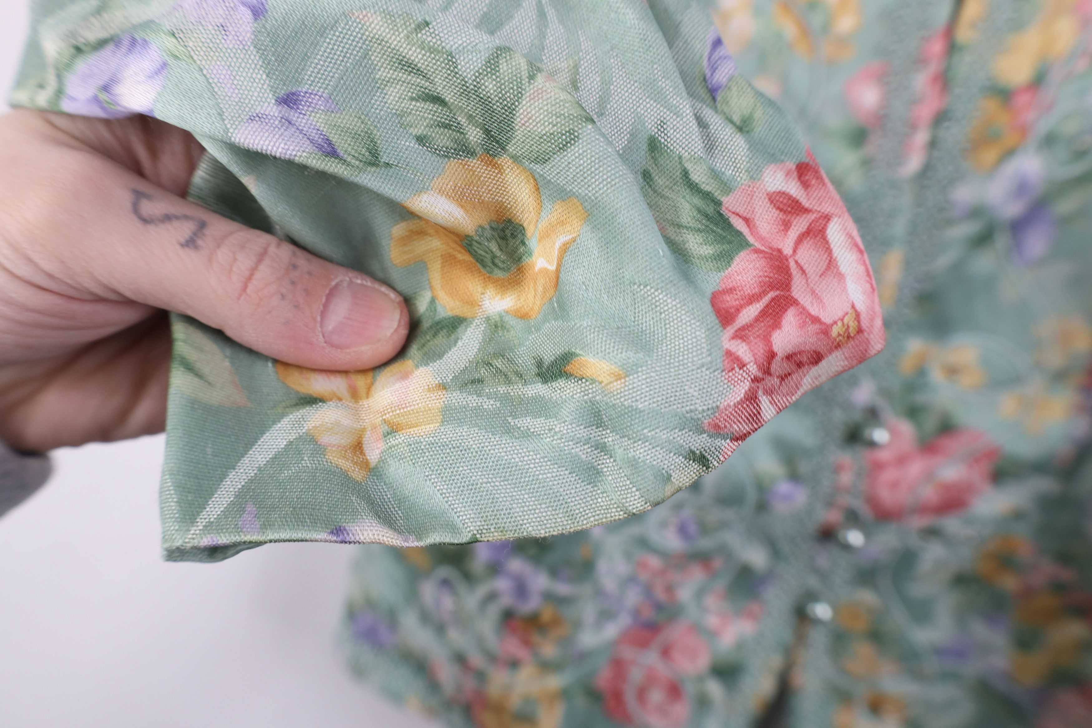 Vintage Vintage 90s Streetwear Floral Evening Blazer Jacket USA Size XXL / US 16-18 / IT 52-54 - 7 Thumbnail