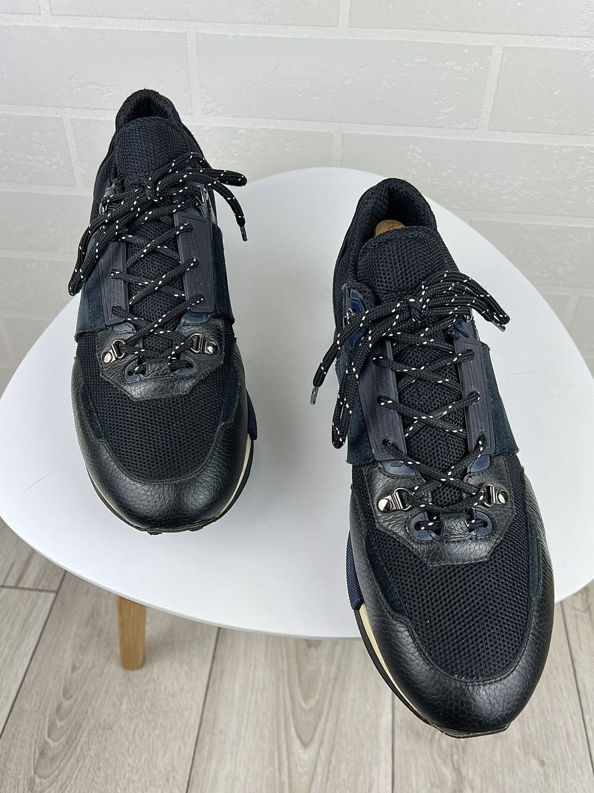 Moncler MONCLER Sneakers Low Top Race Runner Back Logo Nylon Leather Size US 10 / EU 43 - 3 Thumbnail