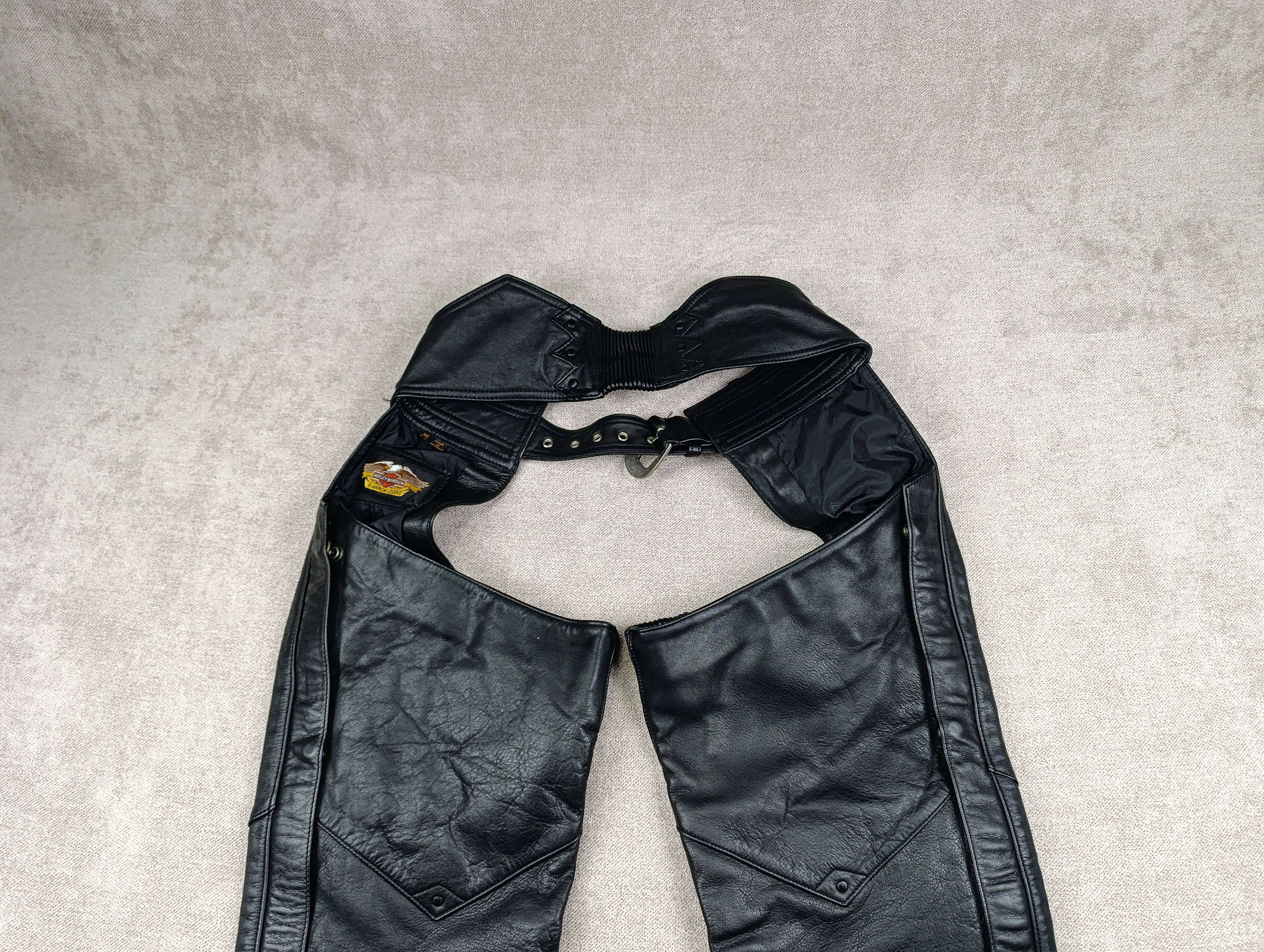 Harley Davidson HARLEY DAVIDSON BLACK LEATHER WOMENS MOTORCYCLE CHAPS PANTS Size 30" / US 8 / IT 44 - 13 Thumbnail
