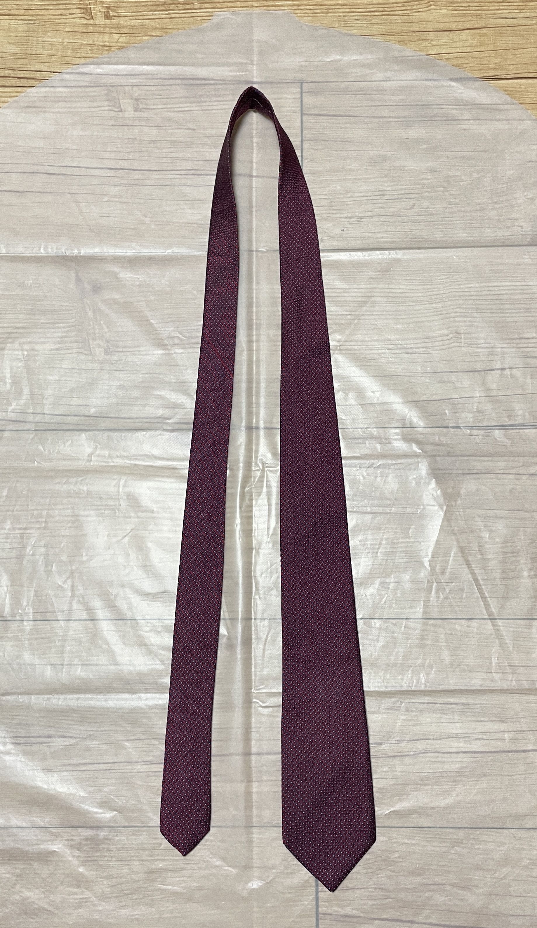 Drake's Drakes X Fairfax Navy dot Burgundy base tie Size ONE SIZE - 3 Thumbnail