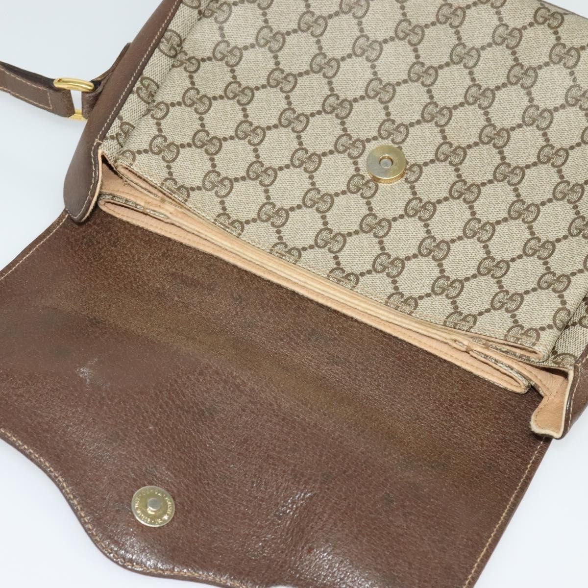 Gucci GUCCI GG Supreme Web Sherry Line Bag Pvc Beige Gold 904 02 Size ONE SIZE - 14 Thumbnail