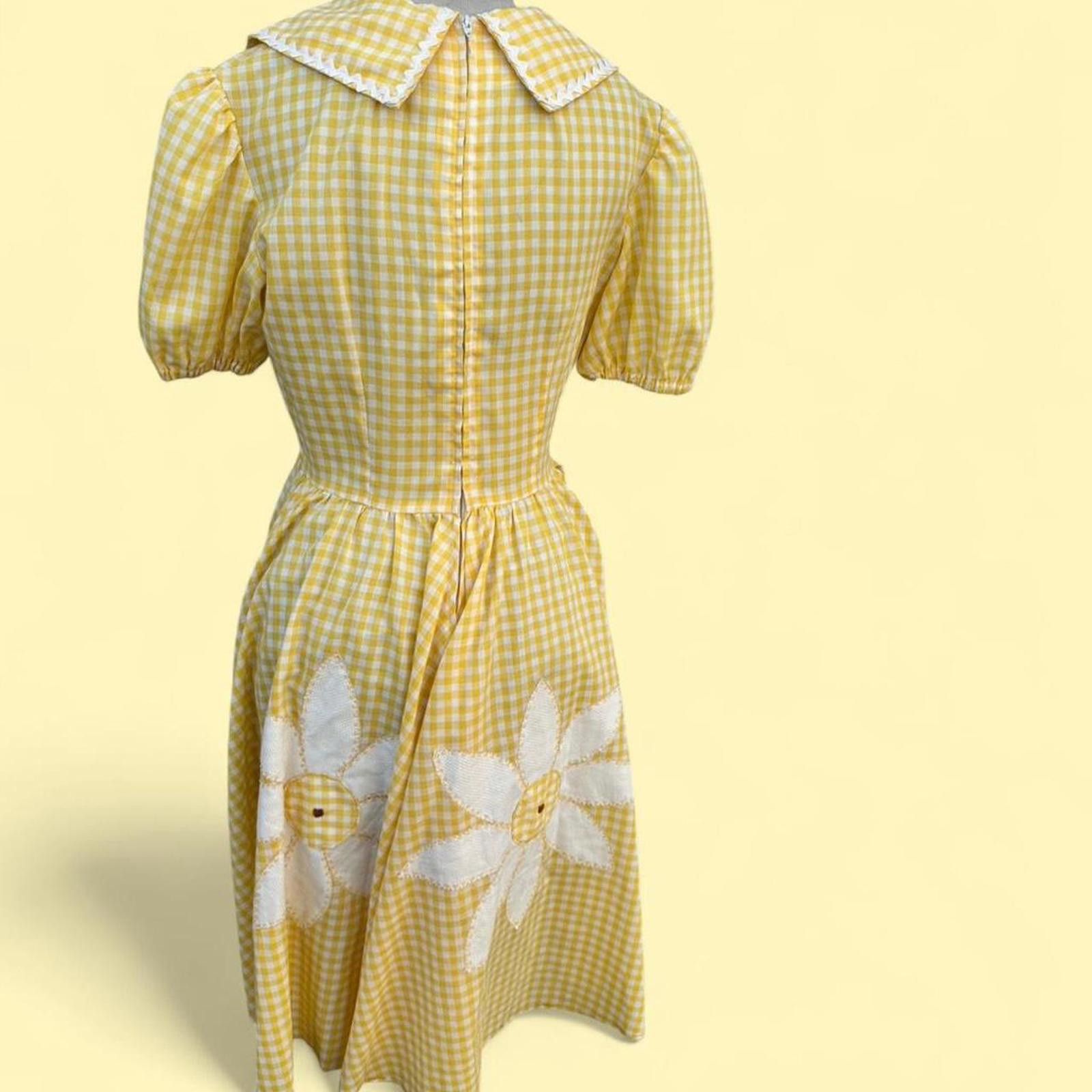 Other gingham dress with daisy flowers and a collar #cottagecore Size S / US 4 / IT 40 - 3 Thumbnail