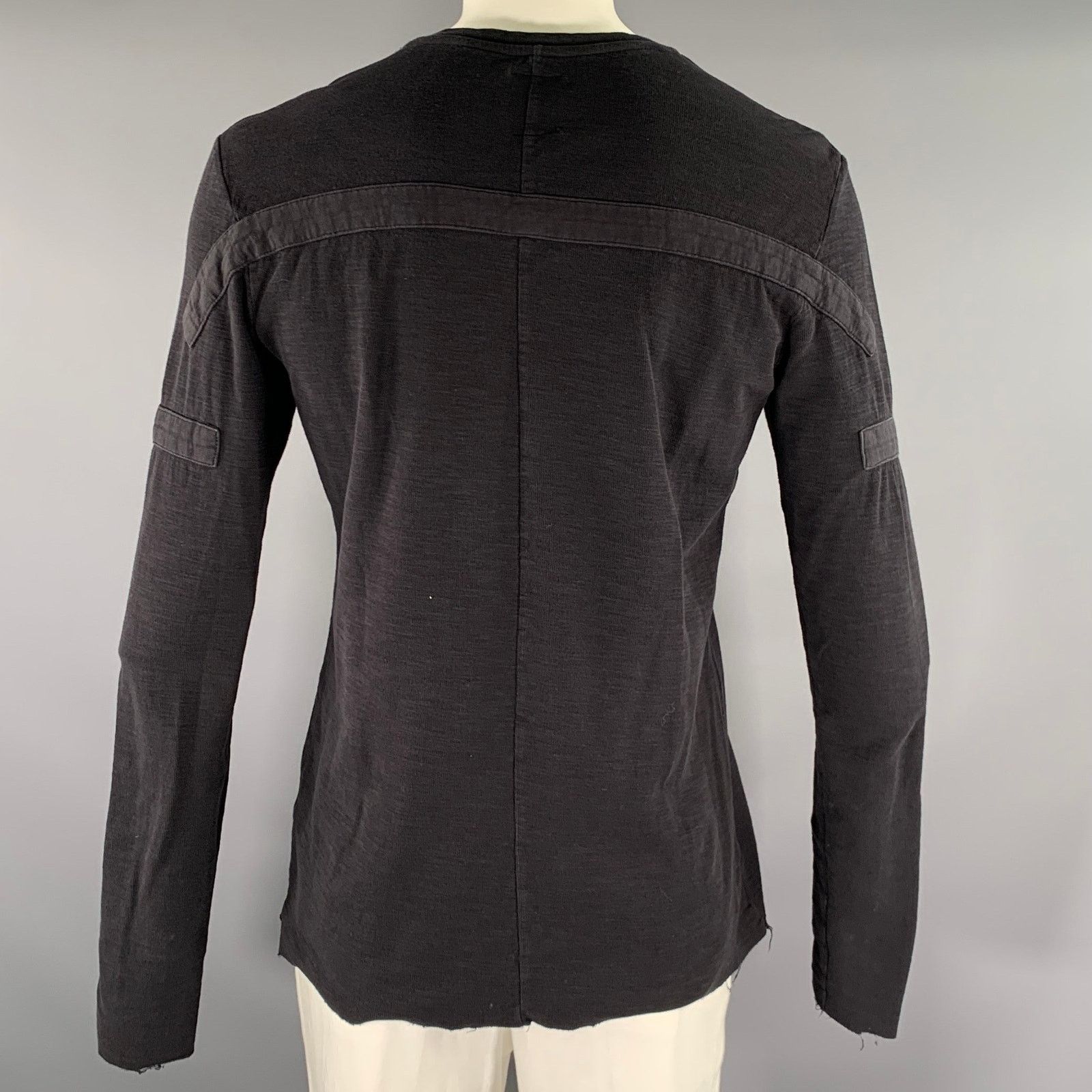 Thom Krom THOM KROM Size L Black Patchwork Cotton Crew-Neck Pullover Size US L / EU 52-54 / 3 - 3 Thumbnail