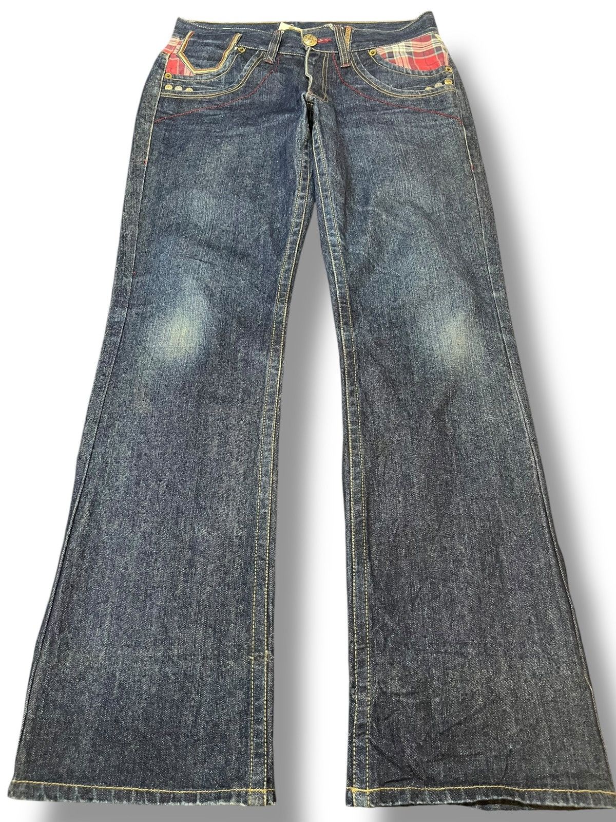 Japanese Brand Vintage Oilcake Unique Design Back Pocket Denim Size US 33 - 1 Thumbnail