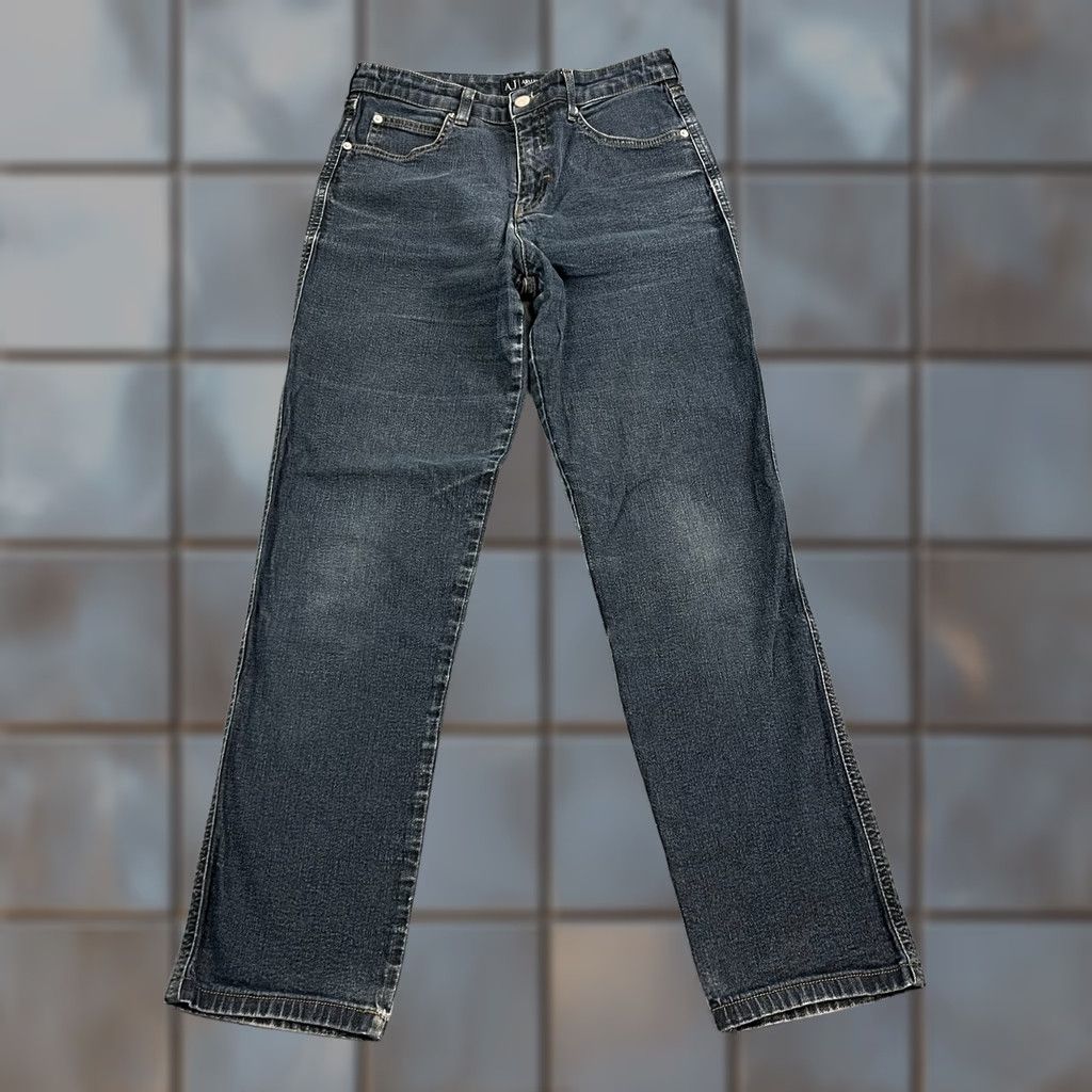 Armani Armani Jeans Womens Mom High Waist 29 Dark Wash Blue Stretch Denim 5-Pocket 28 in Inside Leg Regular US8 UK8 Womens Jeans Size 30" / US 8 / IT 44 - 1 Thumbnail