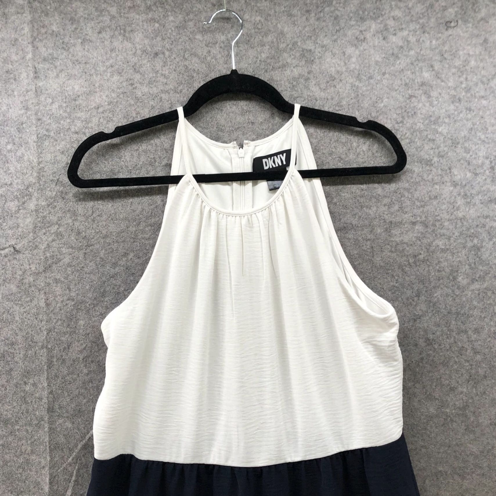 DKNY DKNY Maxi Dress Size 10 Halter Sleeveless White Navy Blue Dress Maxi Dress Women 10 Halter Sleeveless Solid Pattern Spring Summer Fashion Size L / US 10 / IT 46 - 3 Thumbnail