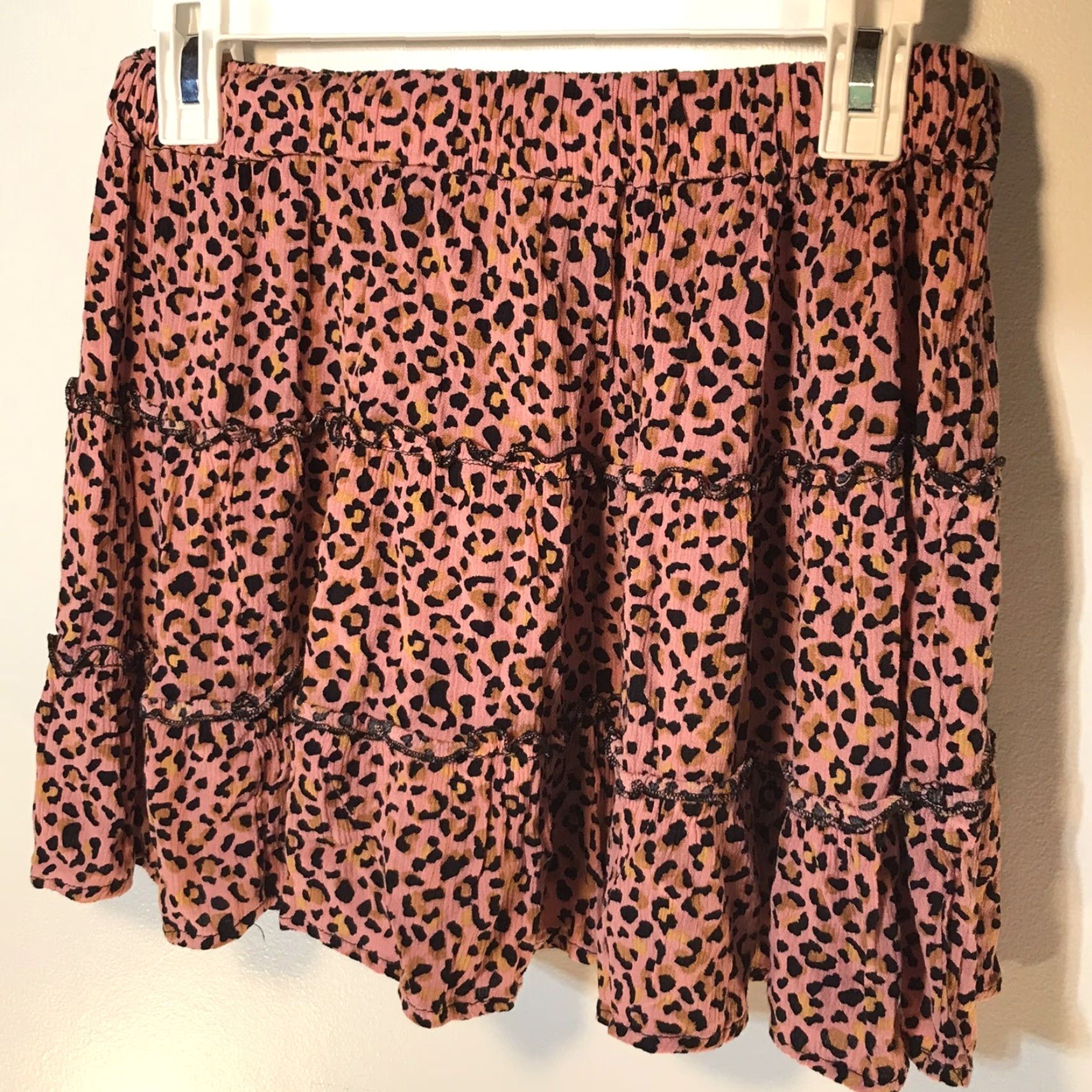 J Brand Hidden Brand Pink Animal Print Ruffle Mini Skirt Womens Size L Casual Summer Size 36" / US 14 / IT 50 - 2 Thumbnail