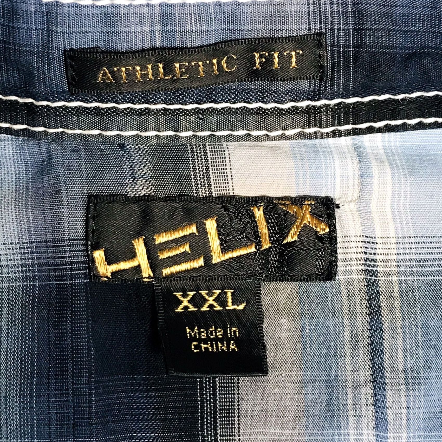 Vintage VINTAGE Helix Men Blue Plaid Western Athletic Fit Snap Button-Up Long Sleeve Shirt 2XL Mens Size US XXL / EU 58 / 5 - 3 Thumbnail