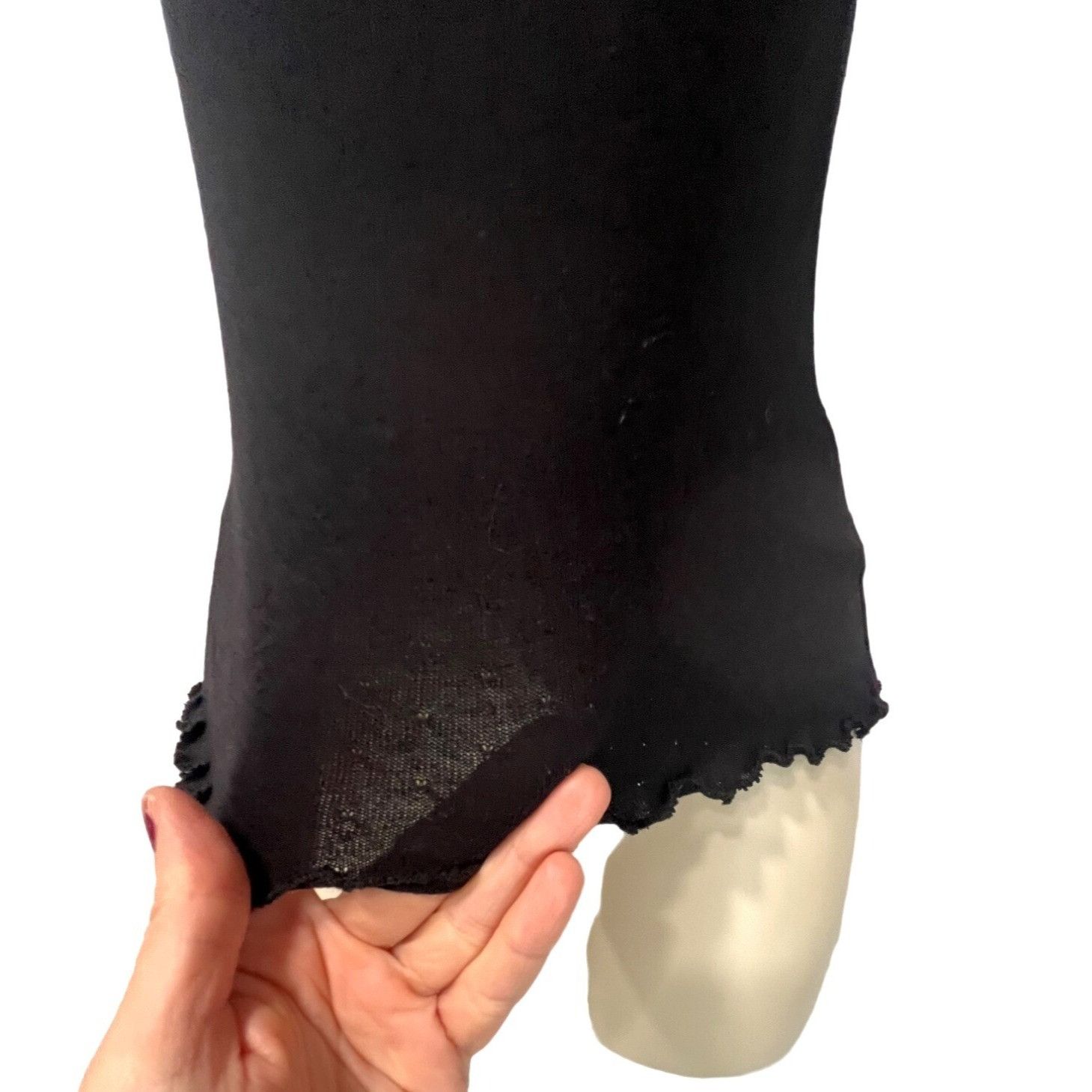 Other Treasure & Bond Lettuce Edge Pointelle Tank Top, Black, Sz. Size XL / US 12-14 / IT 48-50 - 6 Thumbnail