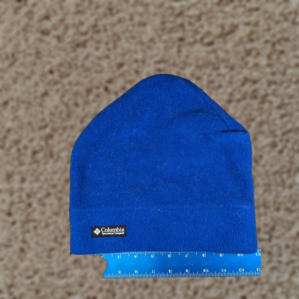 Vintage Columbia Beanie Adult XL Blue Knit 100% Polyester Fleece Hat Beanie Adjustable Lightweight Outdoor Ski Lightweight Size XL / US 12-14 / IT 48-50 - 1 Thumbnail
