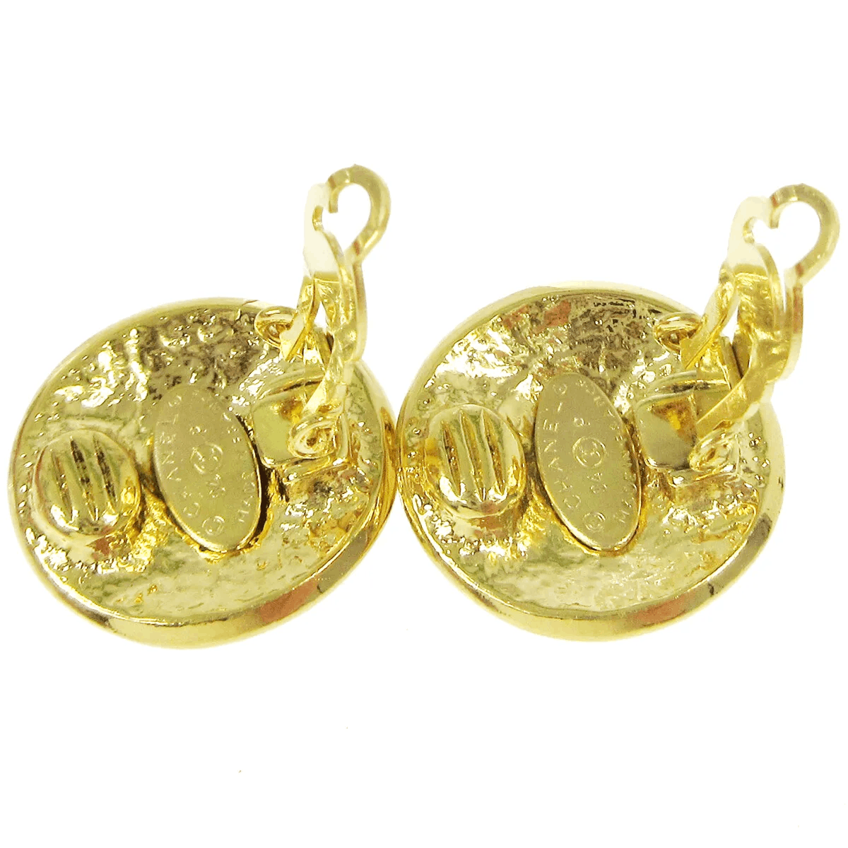 Chanel CHANEL CC Logos Button Motif Earrings Gold-Tone Size ONE SIZE - 5 Thumbnail