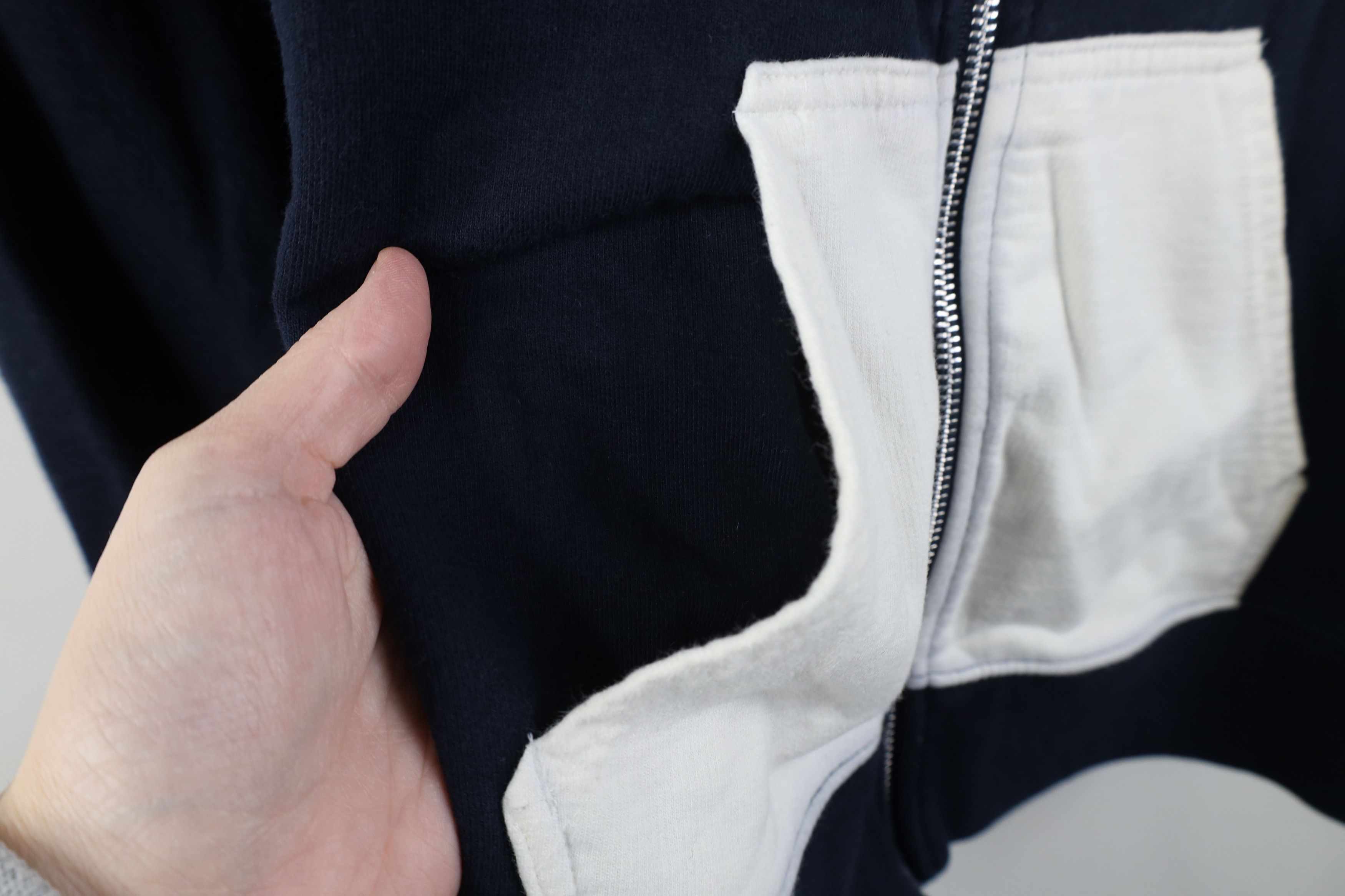 J.Crew J Crew Striped Color Block French Terry Full Zip Hoodie Blue Size L / US 10 / IT 46 - 4 Thumbnail