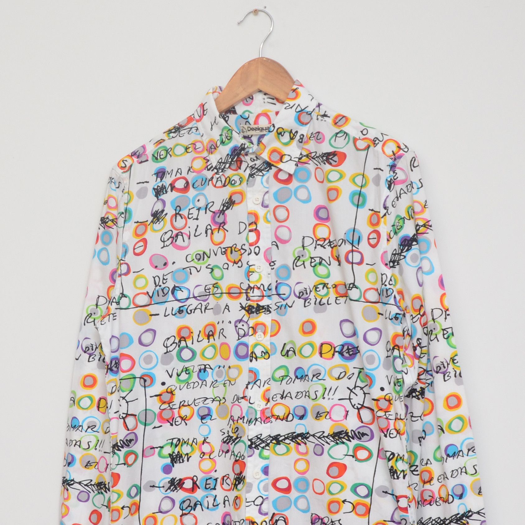 Desigual Desigual Size S Colorful Shirt Regular White Multicolors Size US S / EU 44-46 / 1 - 2 Thumbnail