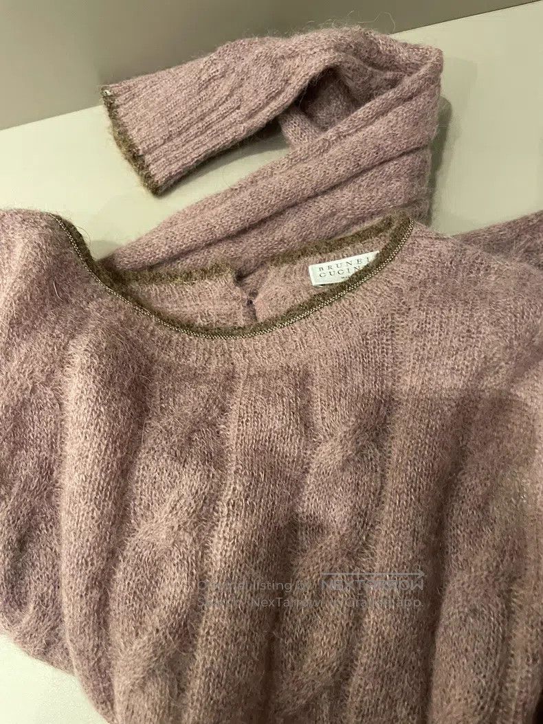Brunello Cucinelli Brunello Cucinelli Dusty Pink Mohair Cashmere Sweater Size M / US 6-8 / IT 42-44 - 3 Thumbnail