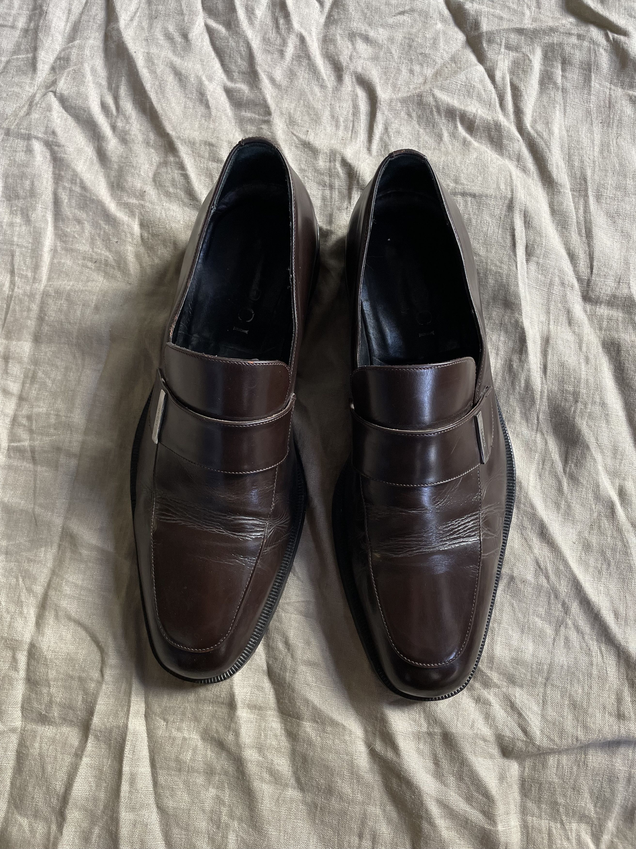 Gucci Gucci by Tom Ford Metal Logo Leather Formal Loafers 7800AC Size US 8.5 / EU 41-42 - 3 Thumbnail
