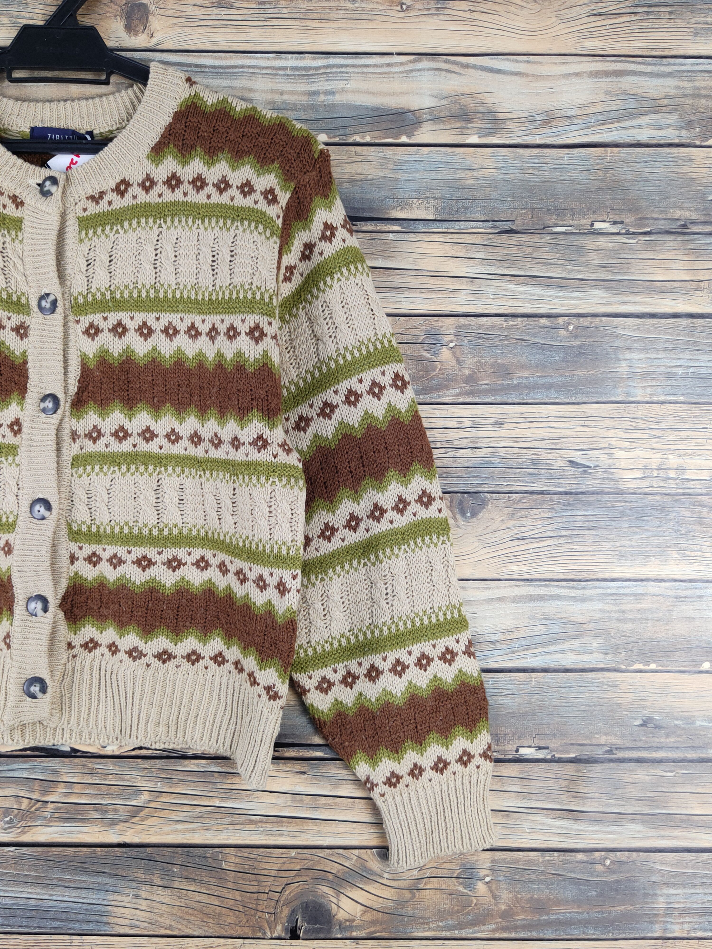 Vintage Zibitto Brown Knitwear Cardigan Crop Tops #W1261 Size S / US 4 / IT 40 - 5 Thumbnail