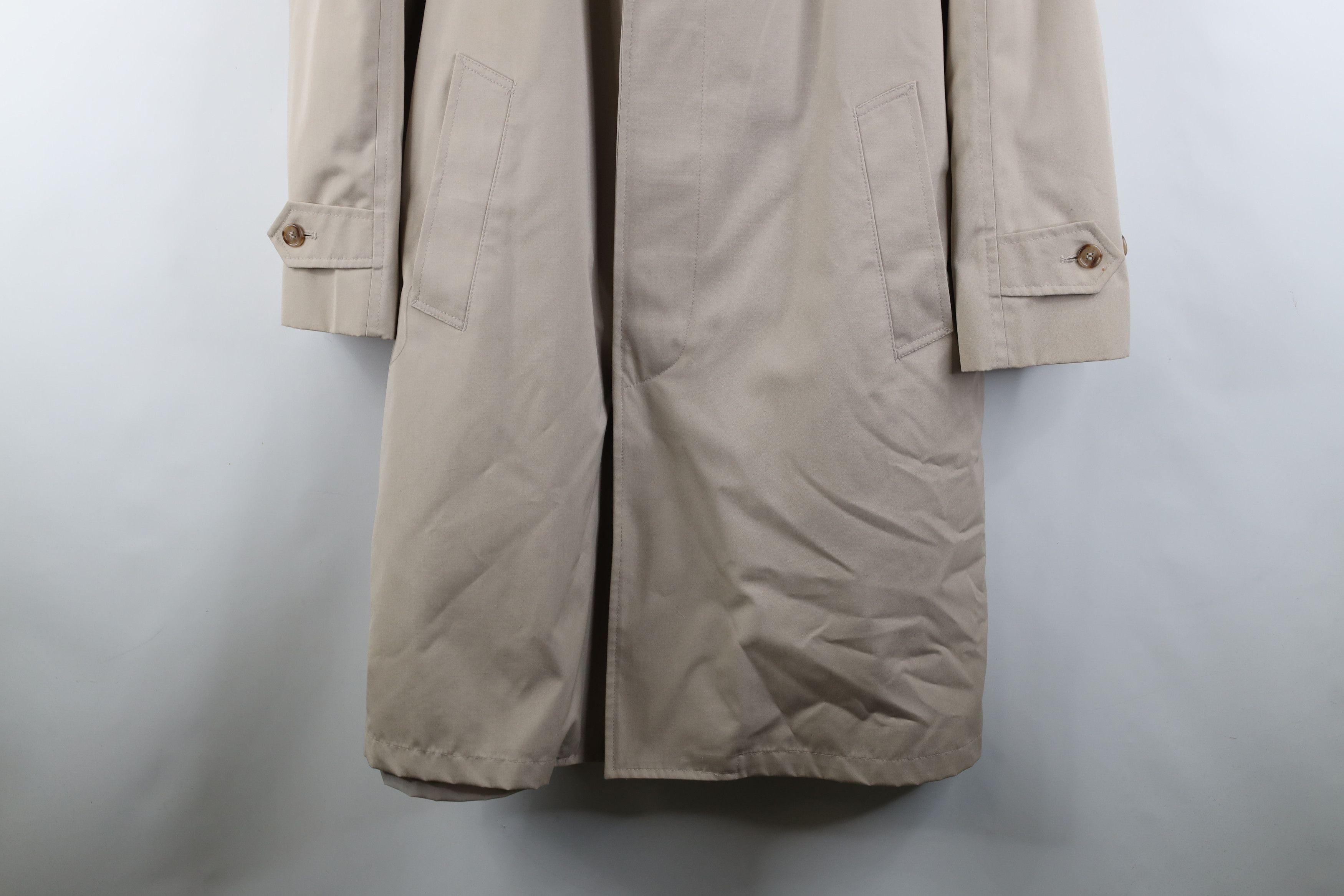 Vintage Vintage 70s Streetwear Button Trench Coat Rain Jacket Beige Size US L / EU 52-54 / 3 - 3 Thumbnail