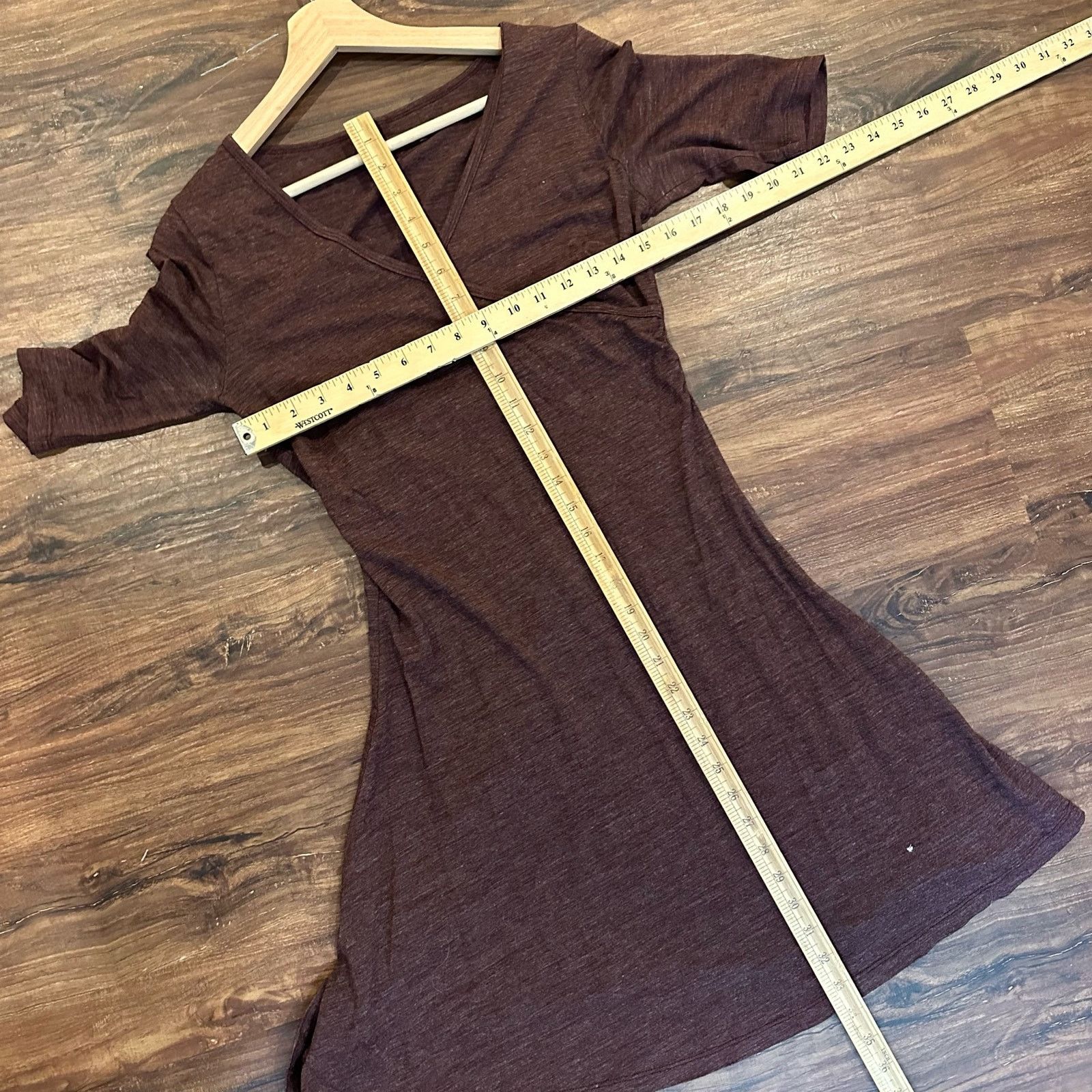 Prana Prana Maroon Wool Short Sleeve V-Neck Faux Wrap Dress M Size M / US 6-8 / IT 42-44 - 8 Thumbnail