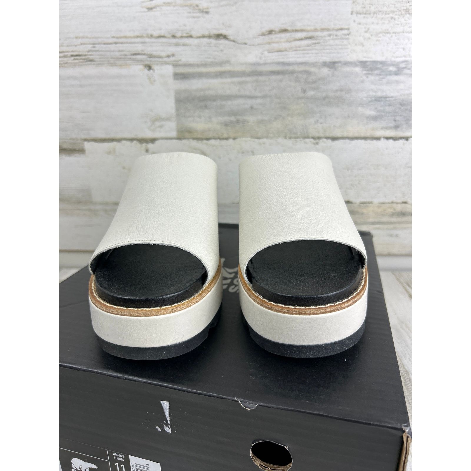SOREL Sorel Joanie iv leather slide wedge cream womens 11 sandal Size US 11 / IT 41 - 3 Thumbnail