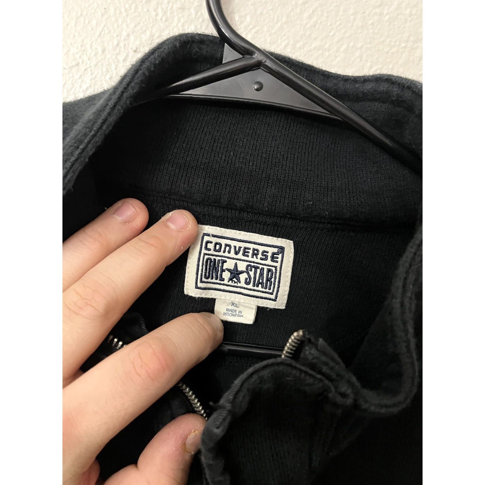 Converse Converse Star Sweatshirt 1/4 Zip Black XL Men Pullover Cotton Knit Size US XL / EU 56 / 4 - 3 Thumbnail