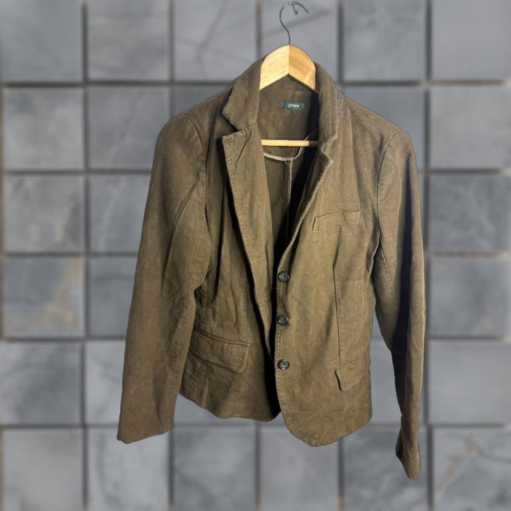 J.Crew J.CREW Blazer Womens L Brown Cotton Twill 3 Button Tailored Casual Jacket Size L / US 10 / IT 46 - 1 Thumbnail
